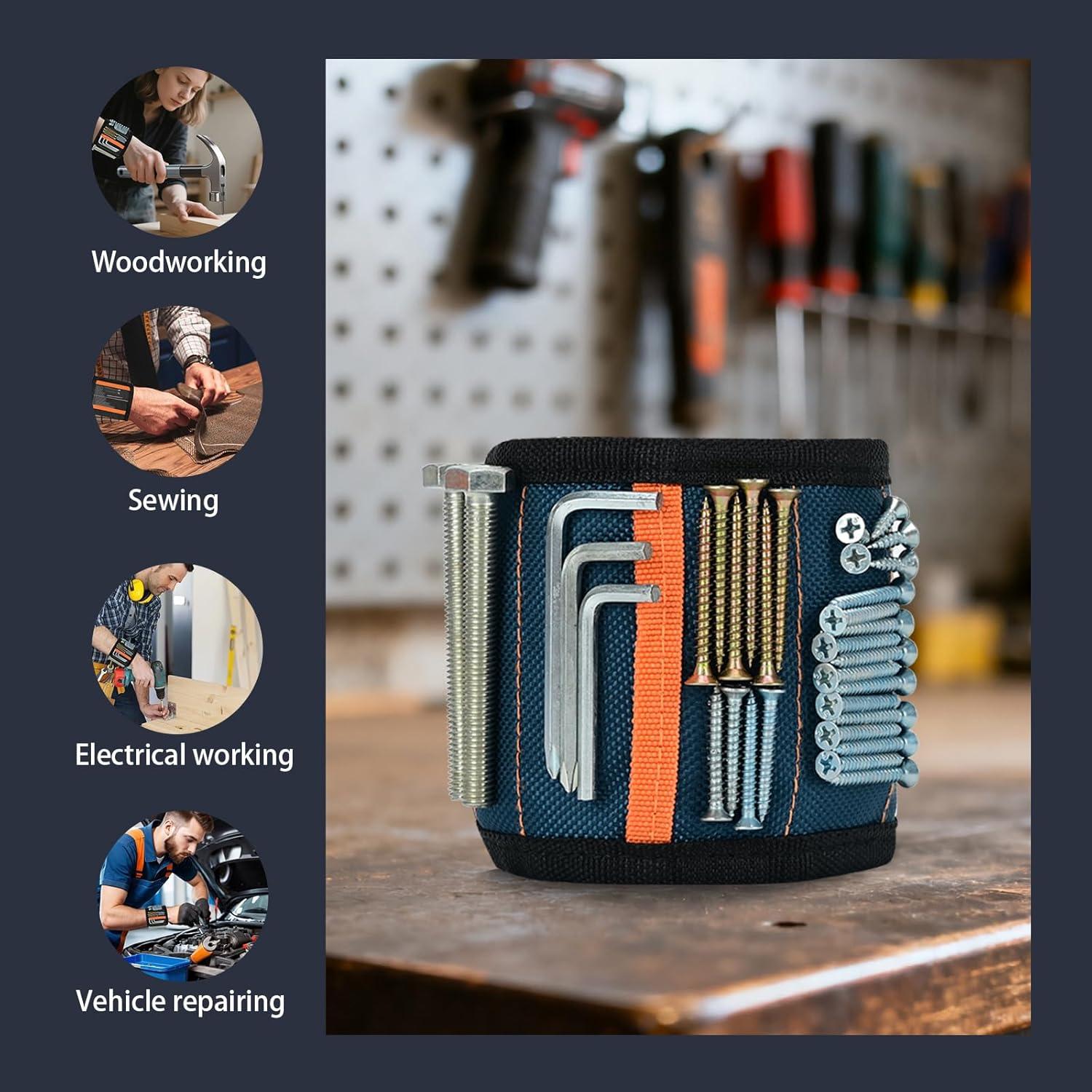 Paquete de 2 Pulseras Magnéticas Azuneyeunt - Herramientas