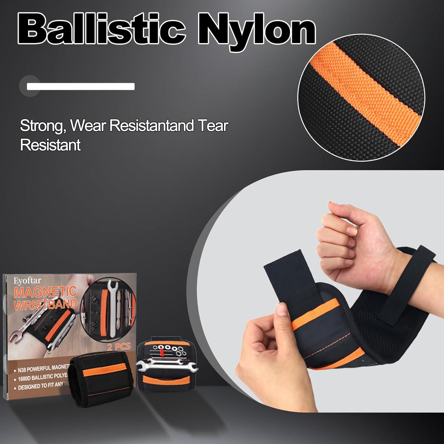 Pulsera Magnética Eyoftar para Herramientas - 20 Imanes, Naranja