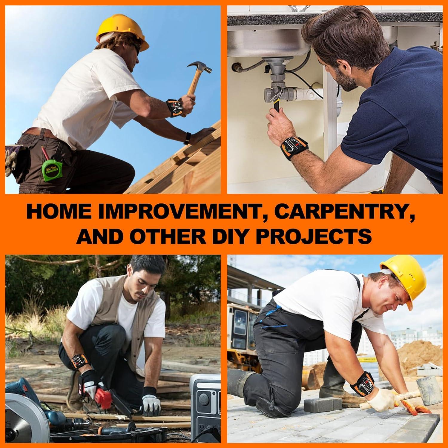 Pulsera Magnética Eyoftar para Herramientas - 20 Imanes, Naranja