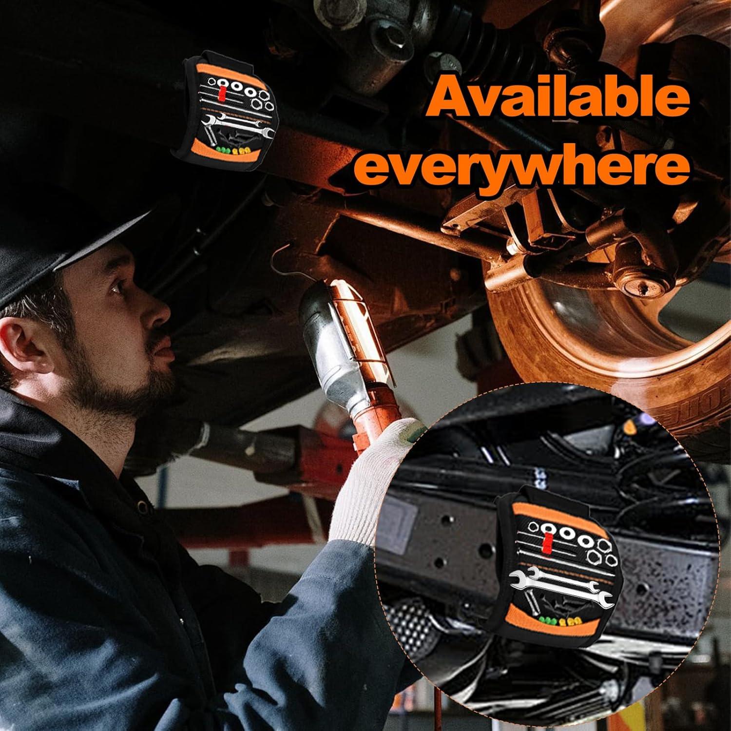 Pulsera Magnética Eyoftar para Herramientas - 20 Imanes, Naranja