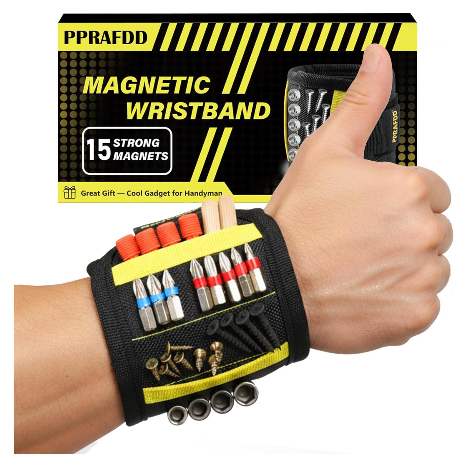 Pulsera Magnética PPRAFDD para Tornillos y Brocas - Negro y Amarillo