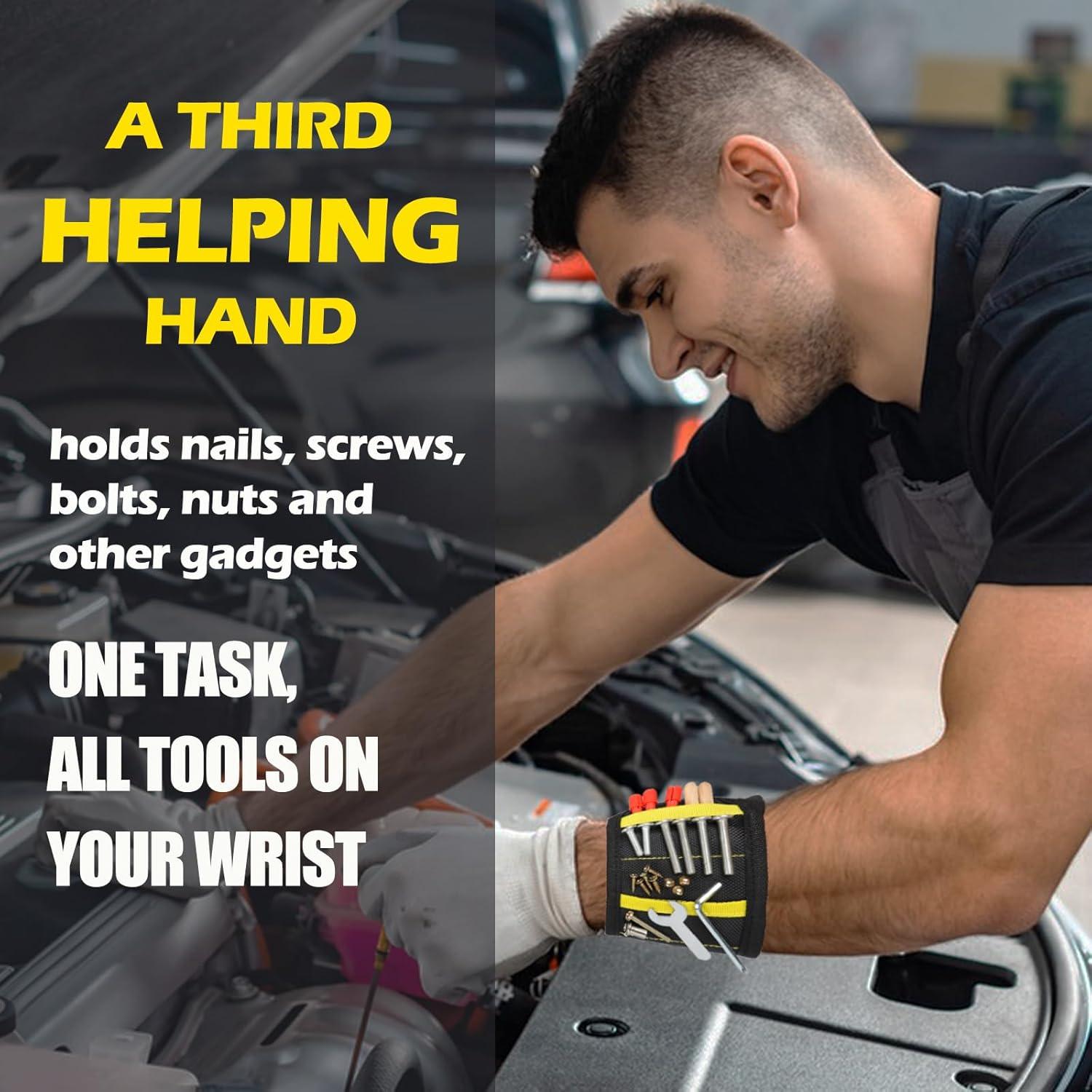 Pulsera Magnética PPRAFDD para Tornillos y Brocas - Negro y Amarillo