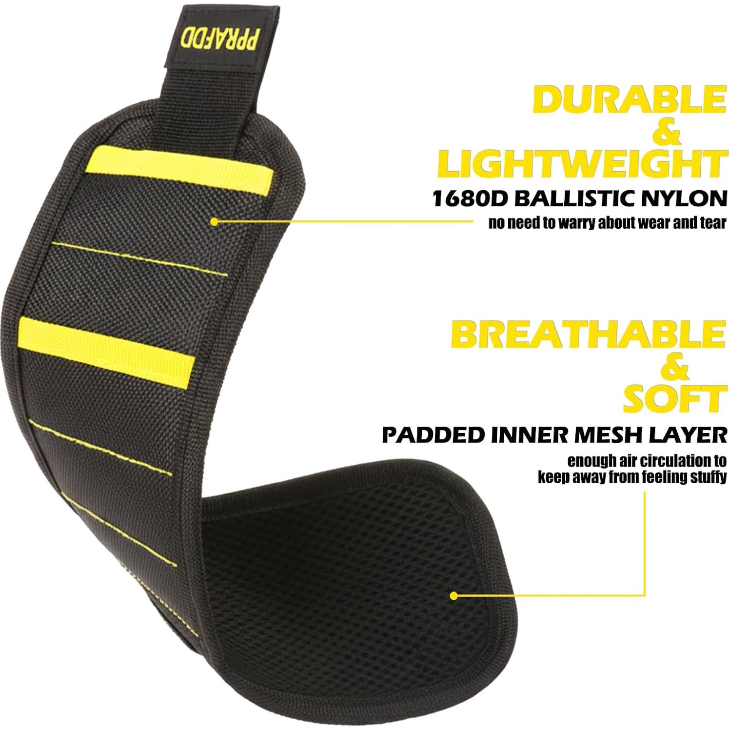 Pulsera Magnética PPRAFDD para Tornillos y Brocas - Negro y Amarillo