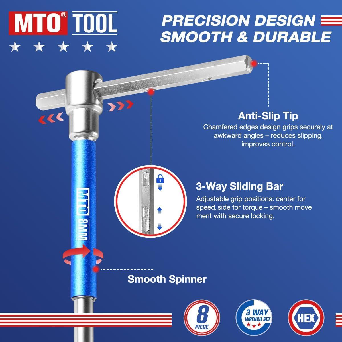 Juego de Llaves Allen MTO 8 Piezas 2-10mm con Soporte