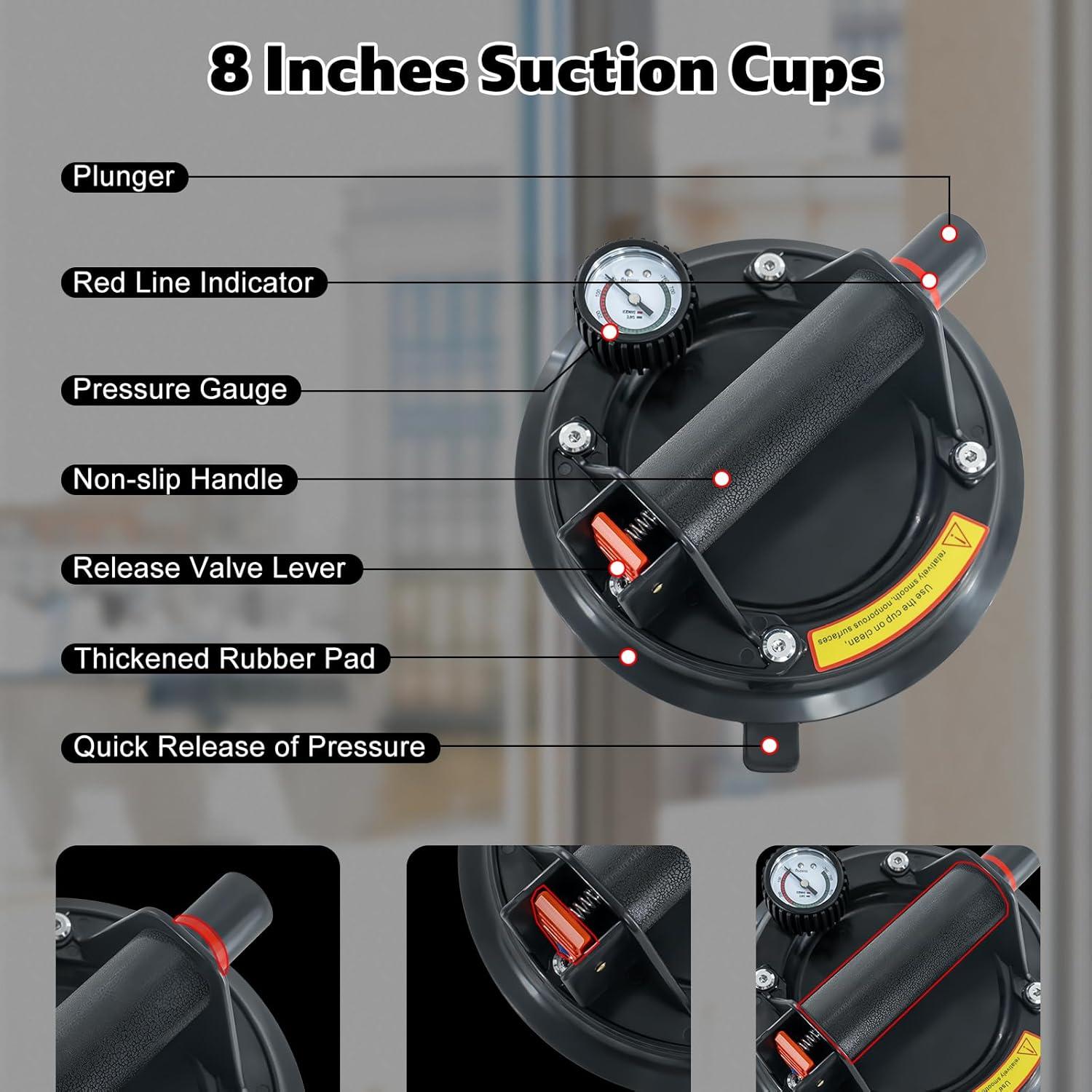 Paquete de 2 Ventosas de Alta Resistencia YYDENTOOL 20 cm