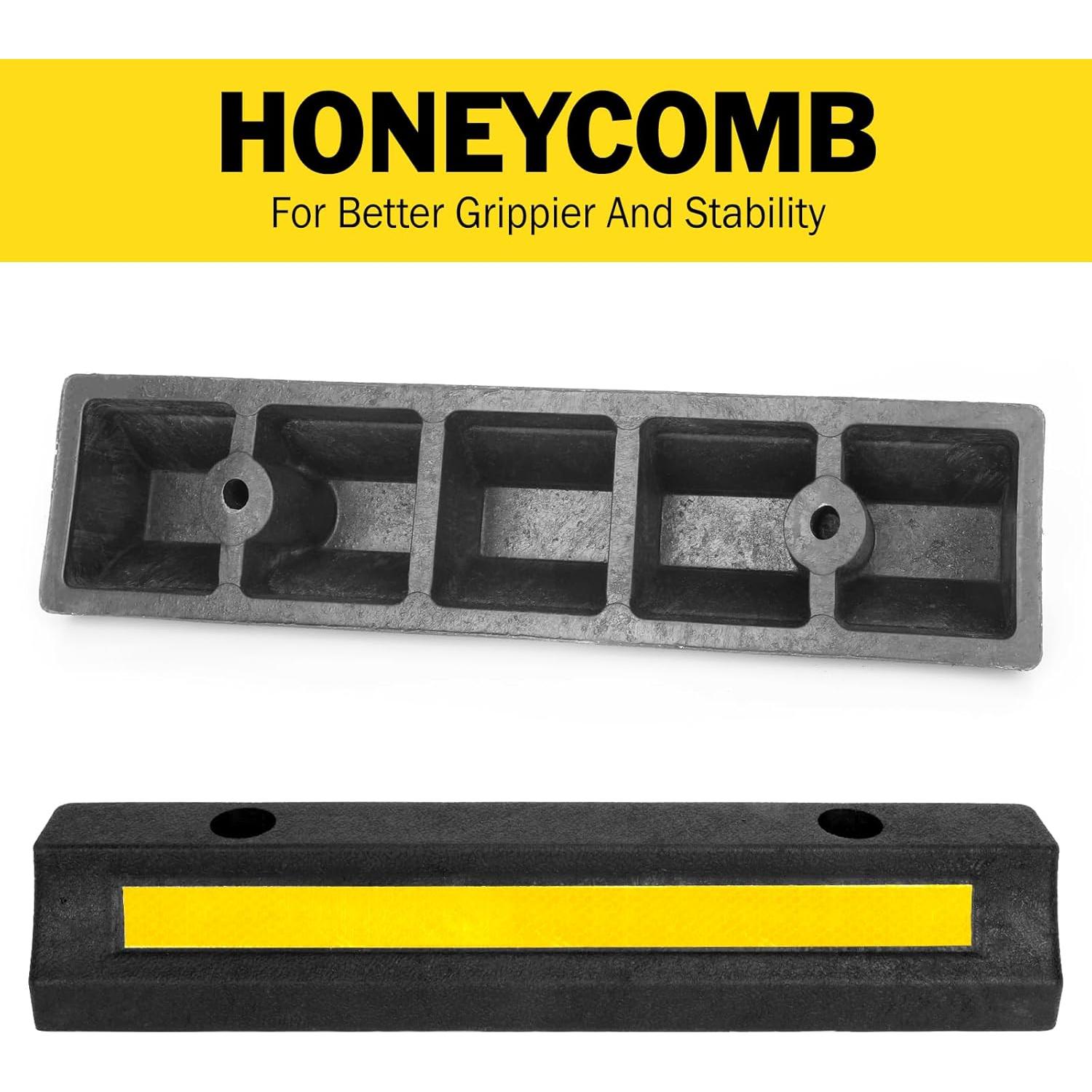 2 Topes de Estacionamiento para Garaje YesBes 42.93 cm Amarillo