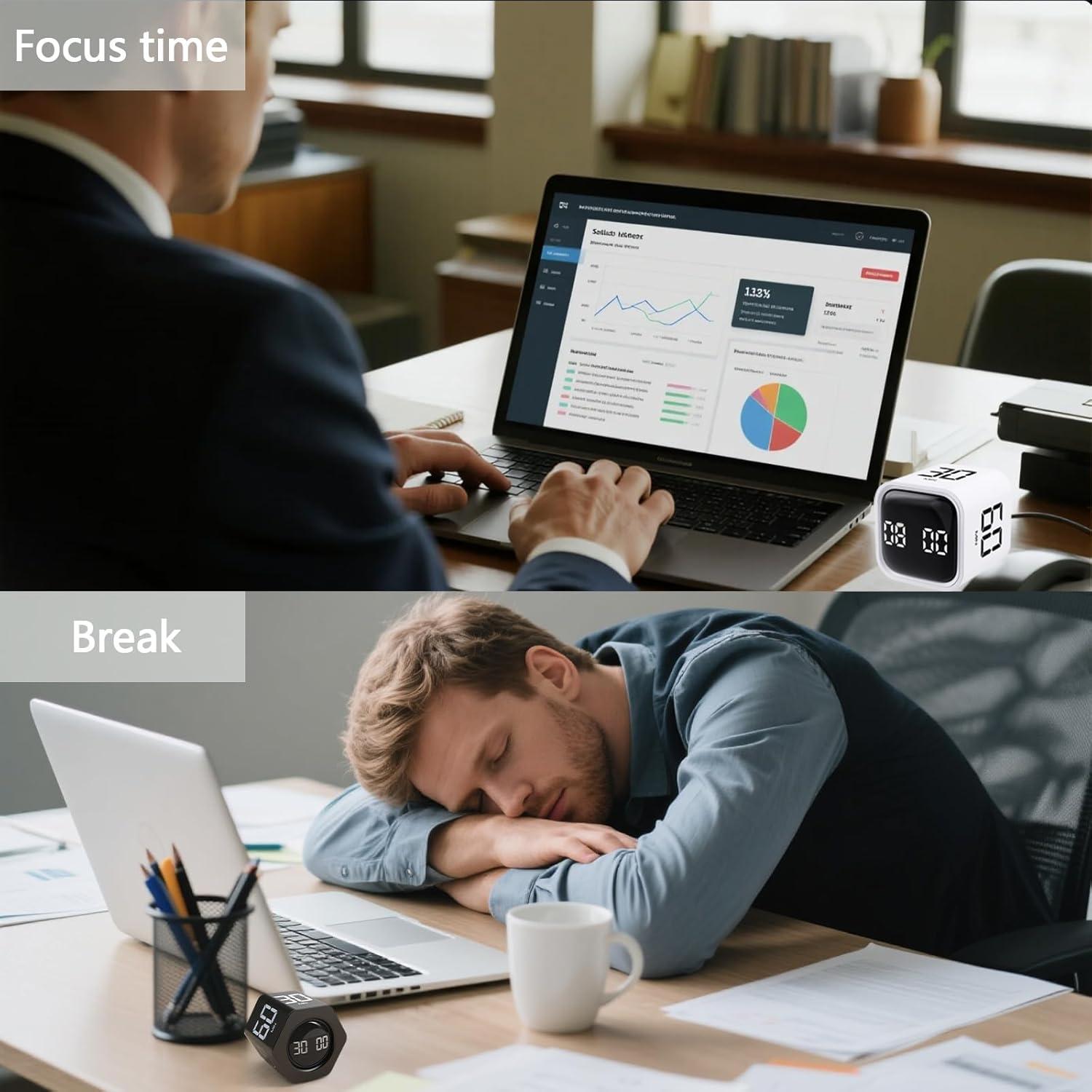 Temporizador Cubo Rotatorio SULVGO F6 Negro 3 Modos 5-50min