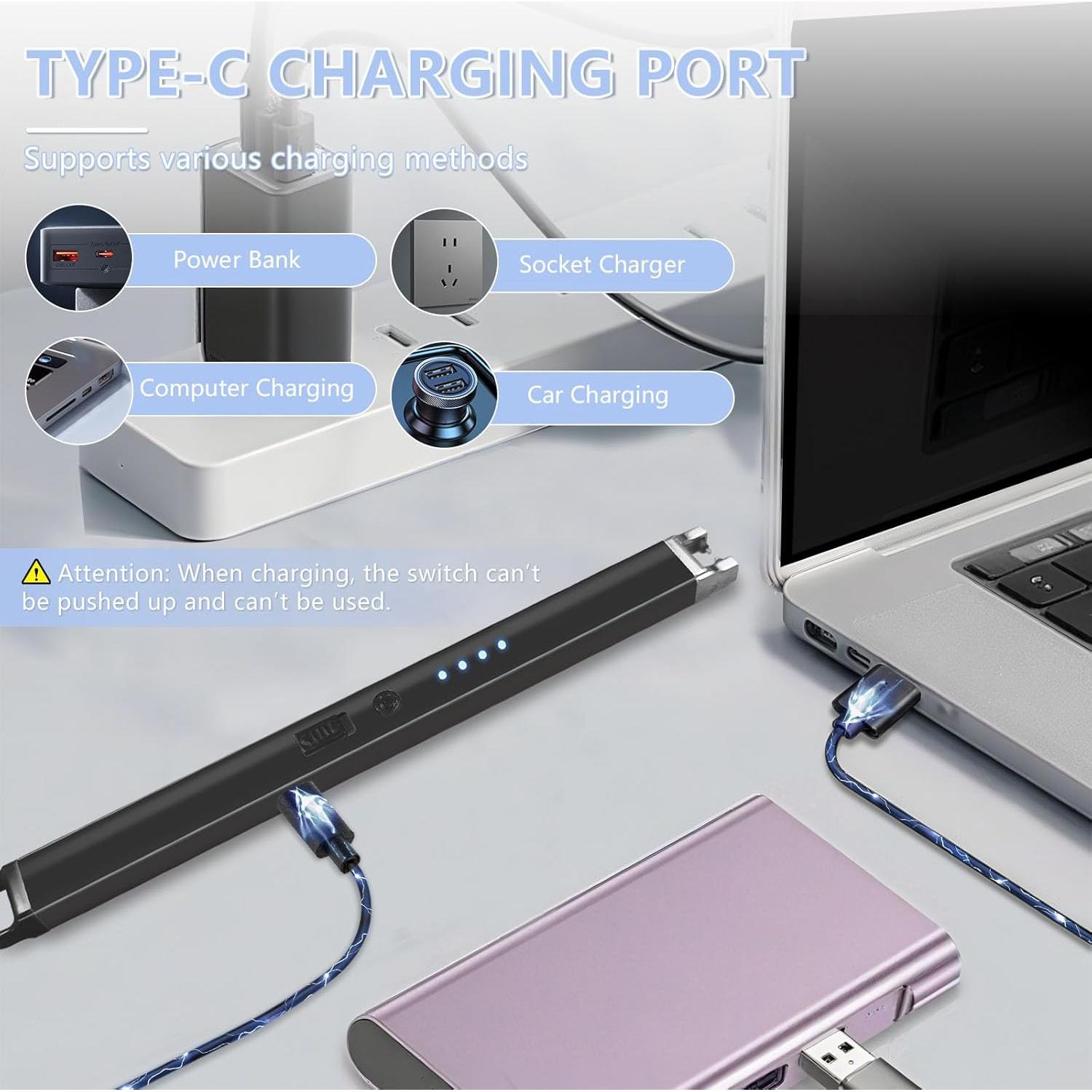 Encendedor Eléctrico a Prueba de Viento Koulate 20cm Negro