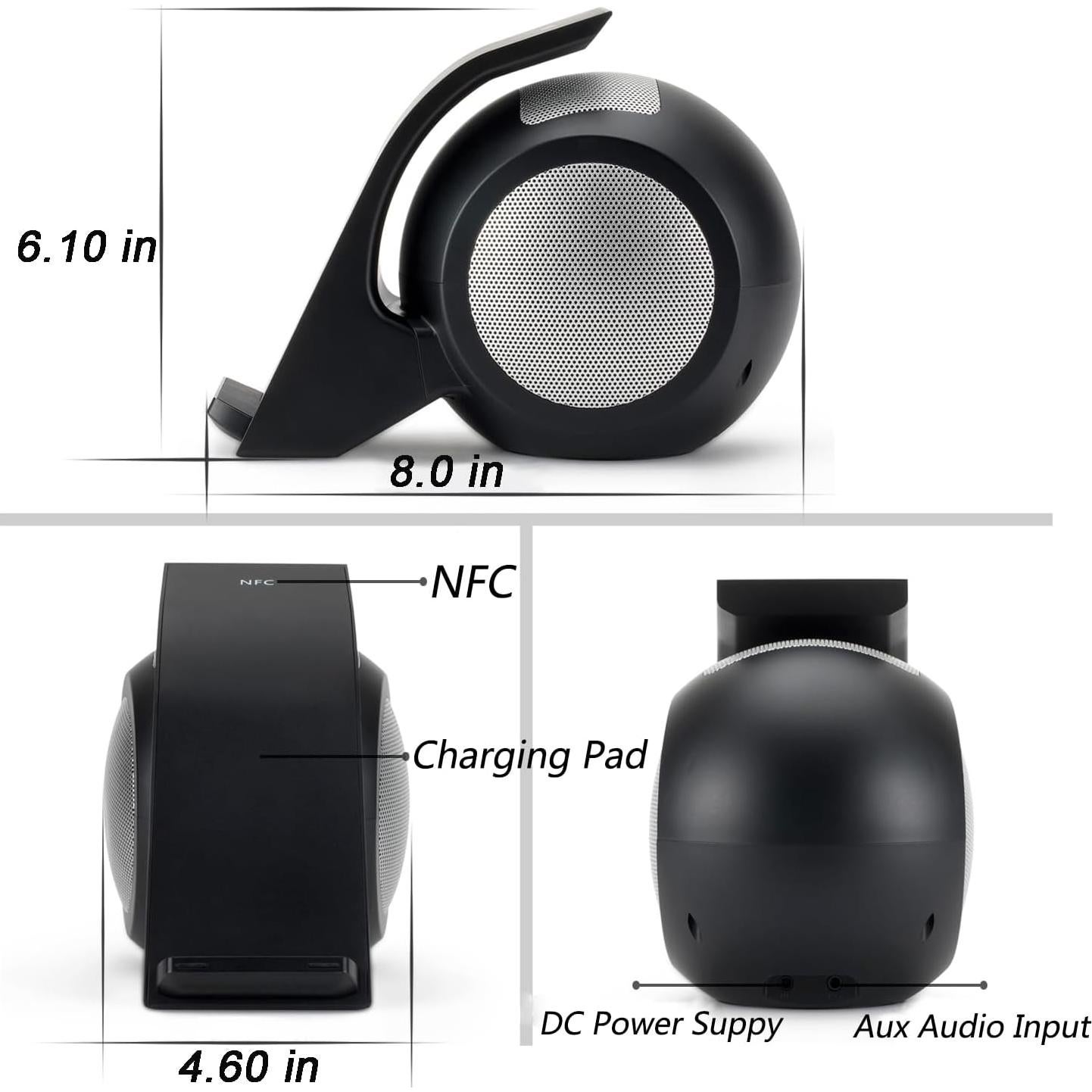 Altavoz Bluetooth CENSHI WN1 Cargador Inalámbrico 10W Negro