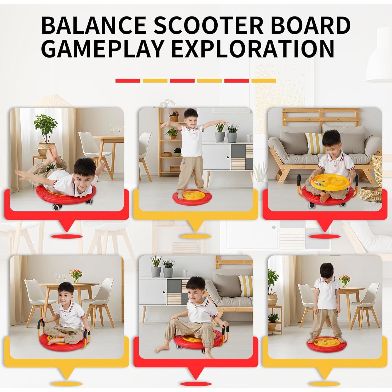 Tablero de Equilibrio 3-en-1 LLYJJKUWL para Niños - 46x46cm