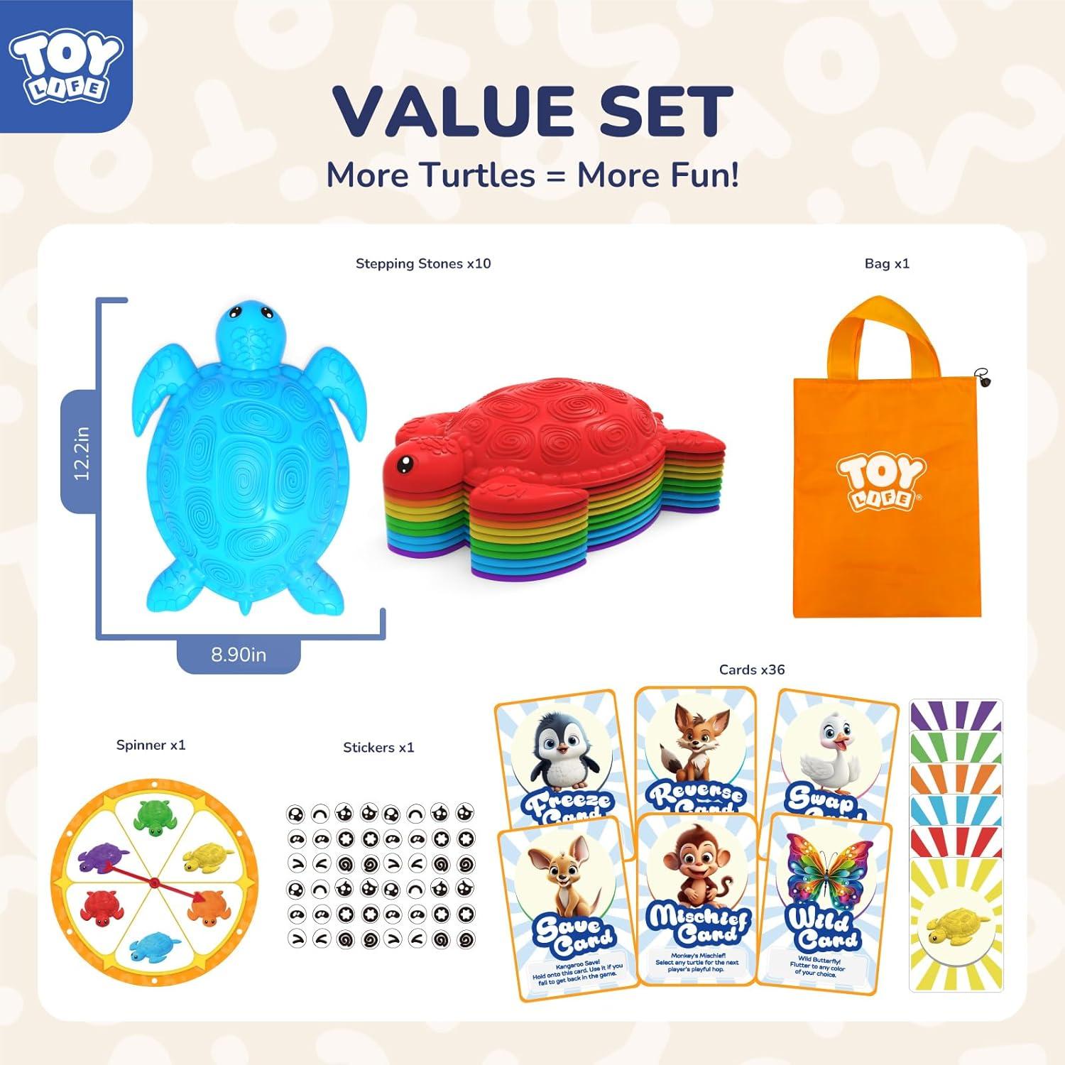 TOY Life 10 Piedras de Paso Multicolor para Niños 4-8 Años