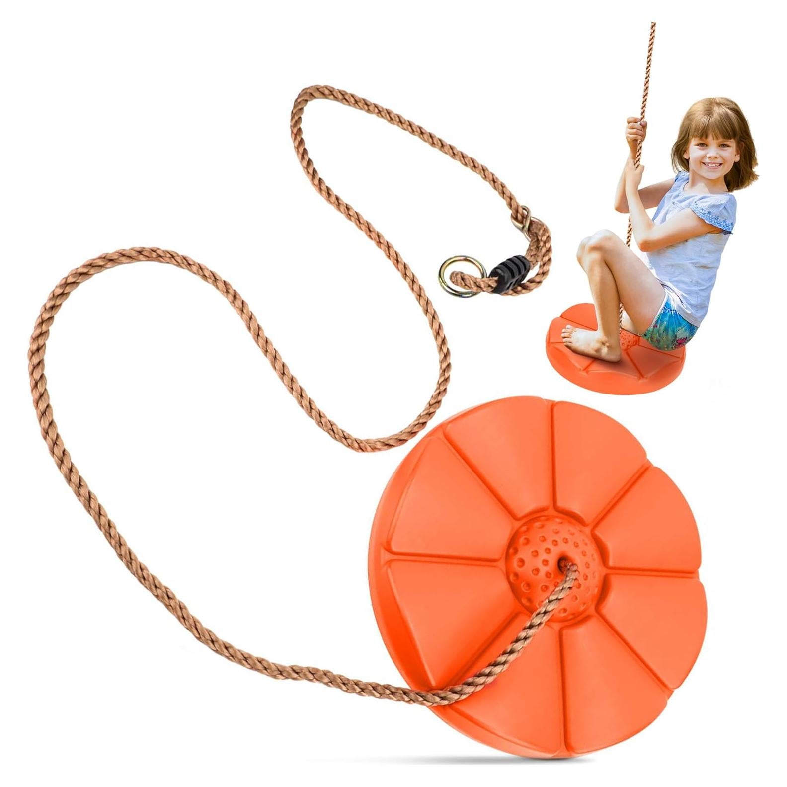 Columpio de Disco Sorbus Naranja para Niños - 28 cm, Ajustable