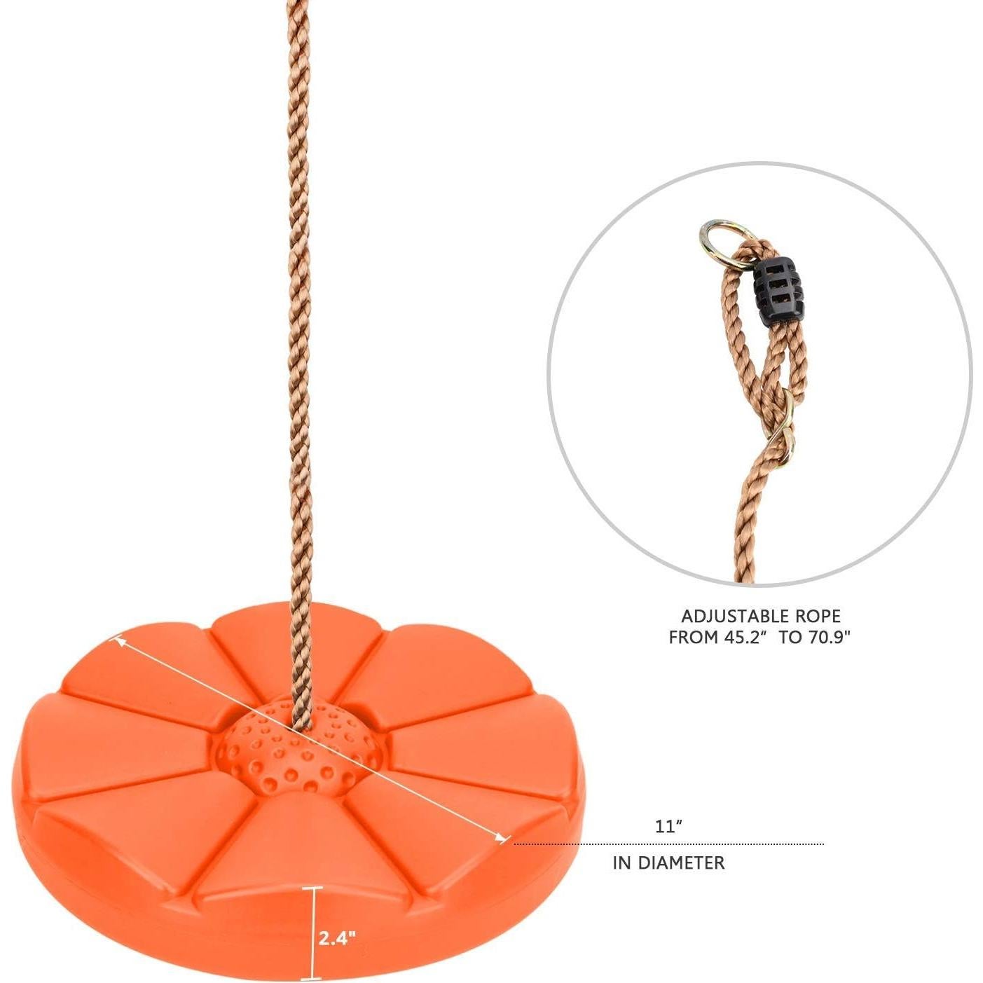 Columpio de Disco Sorbus Naranja para Niños - 28 cm, Ajustable