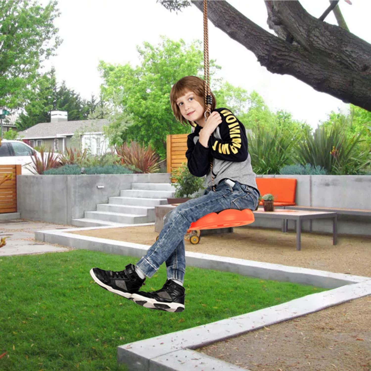 Columpio de Disco Sorbus Naranja para Niños - 28 cm, Ajustable