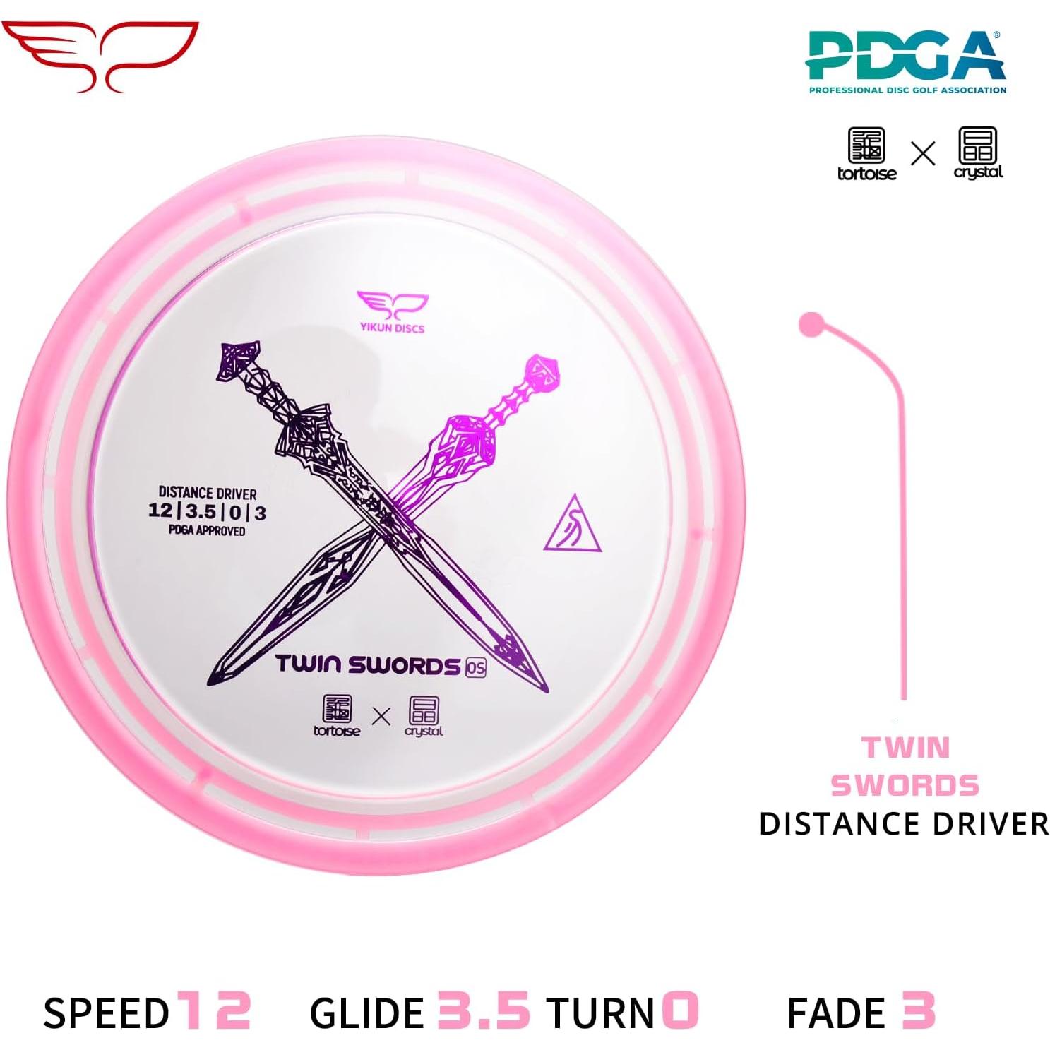 Disco de Golf Yikun Twin Swords 170-175g Rosa Transparente
