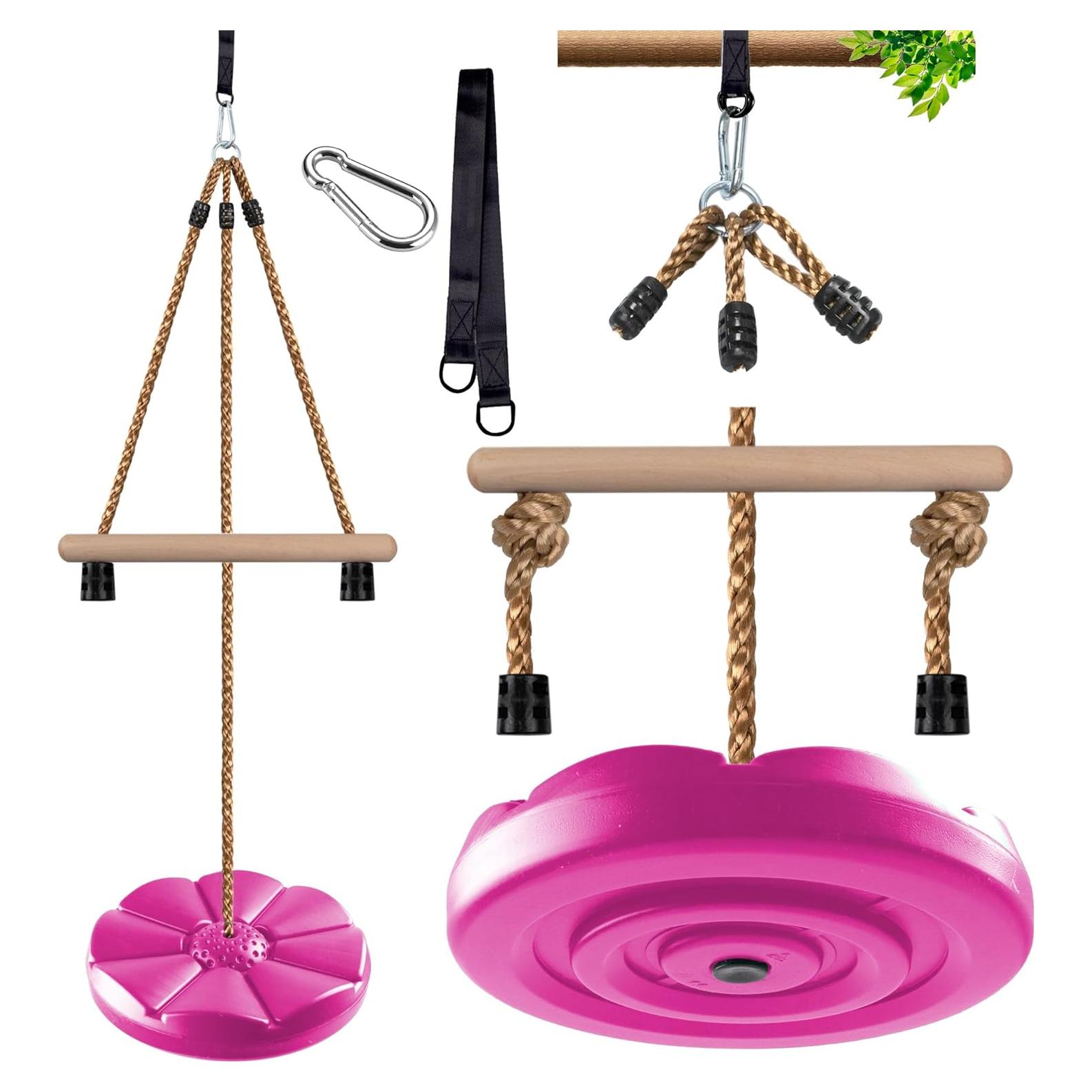 Columpio Disco KINSPORY para Niños 2.13m Jardín Rosa