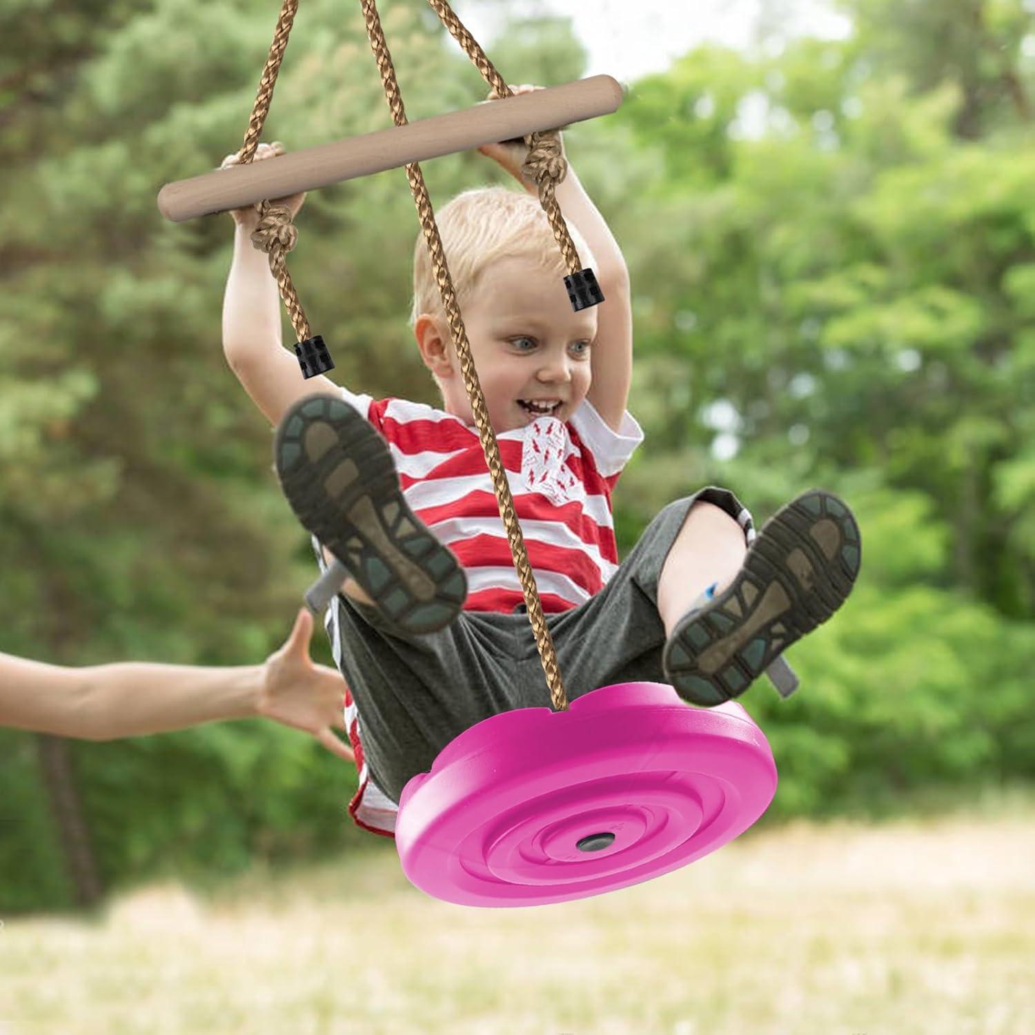 Columpio Disco KINSPORY para Niños 2.13m Jardín Rosa