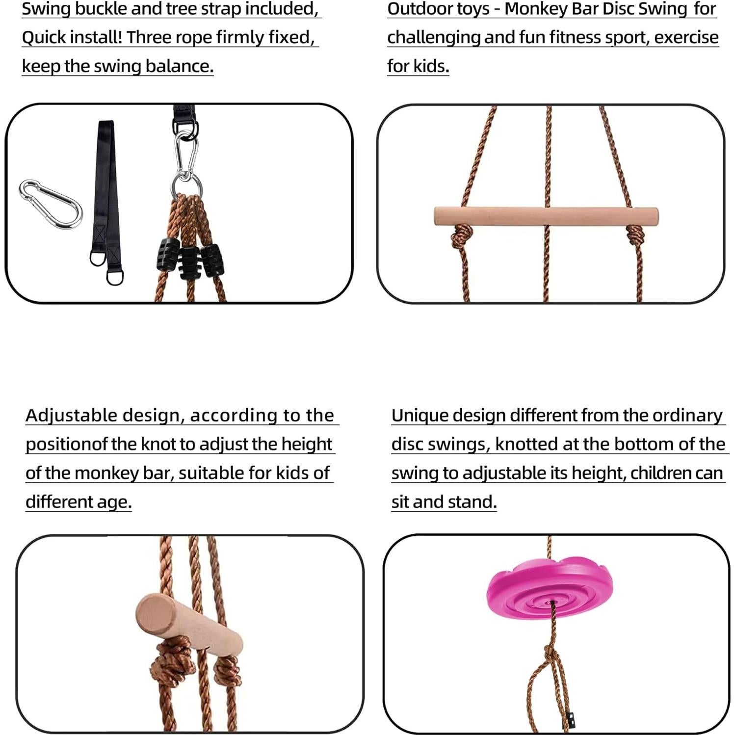 Columpio Disco KINSPORY para Niños 2.13m Jardín Rosa