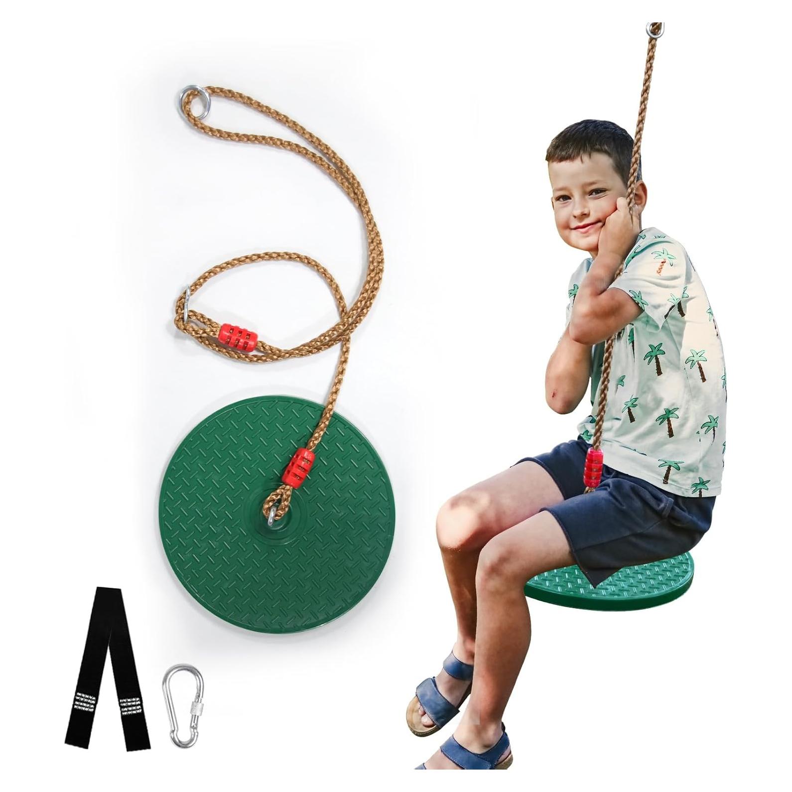 Columpio Giratorio Just.smile 360° para Niños Verde Oscuro