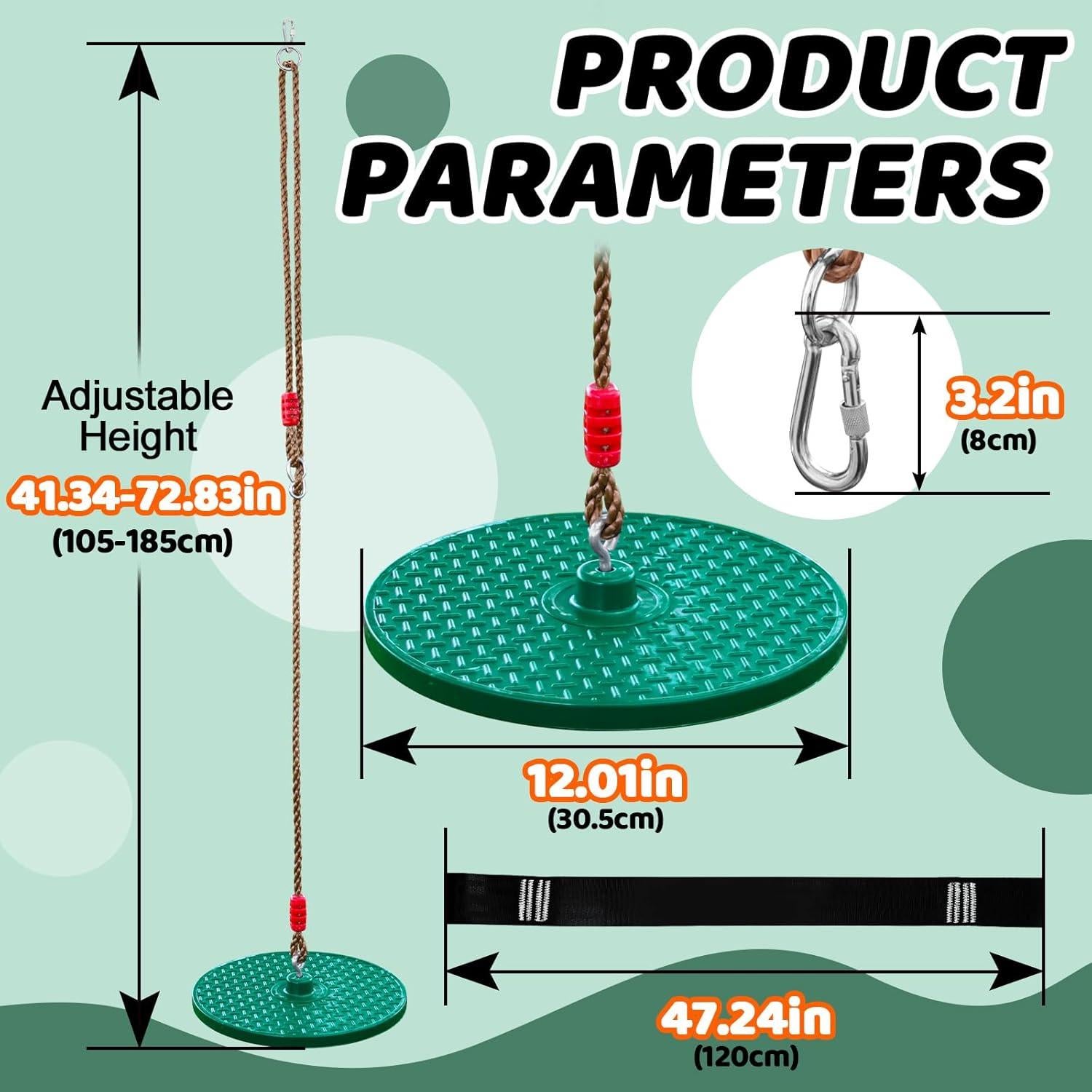 Columpio Giratorio Just.smile 360° para Niños Verde Oscuro