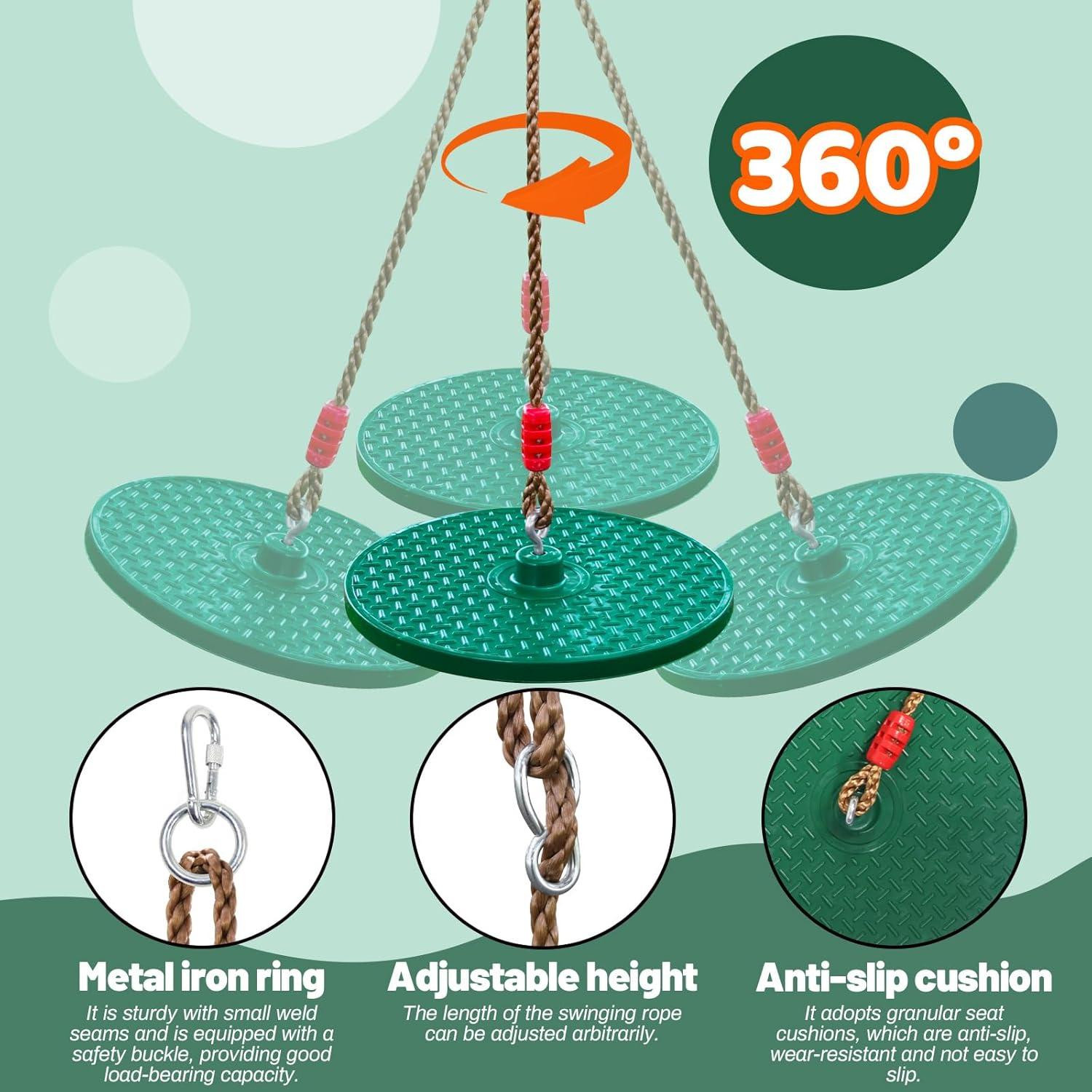 Columpio Giratorio Just.smile 360° para Niños Verde Oscuro