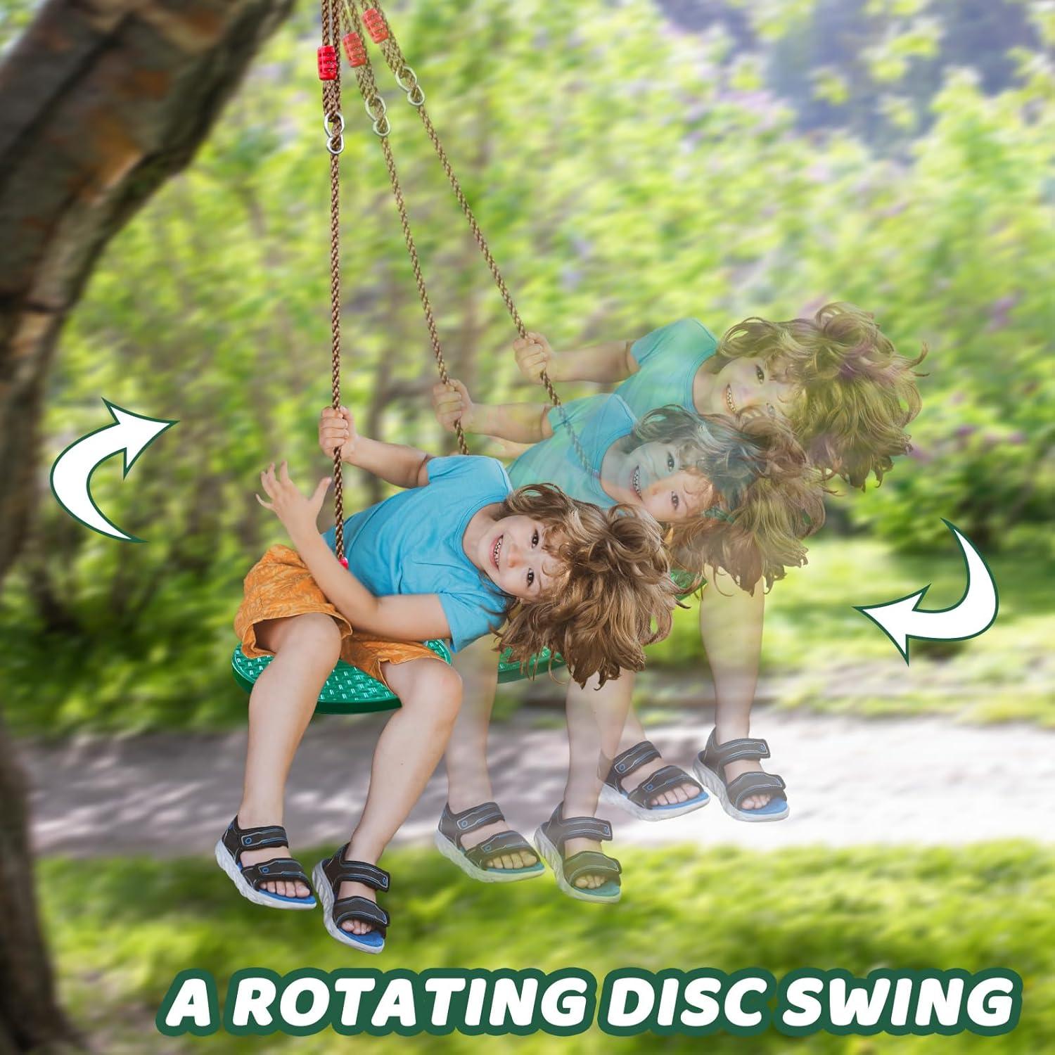 Columpio Giratorio Just.smile 360° para Niños Verde Oscuro