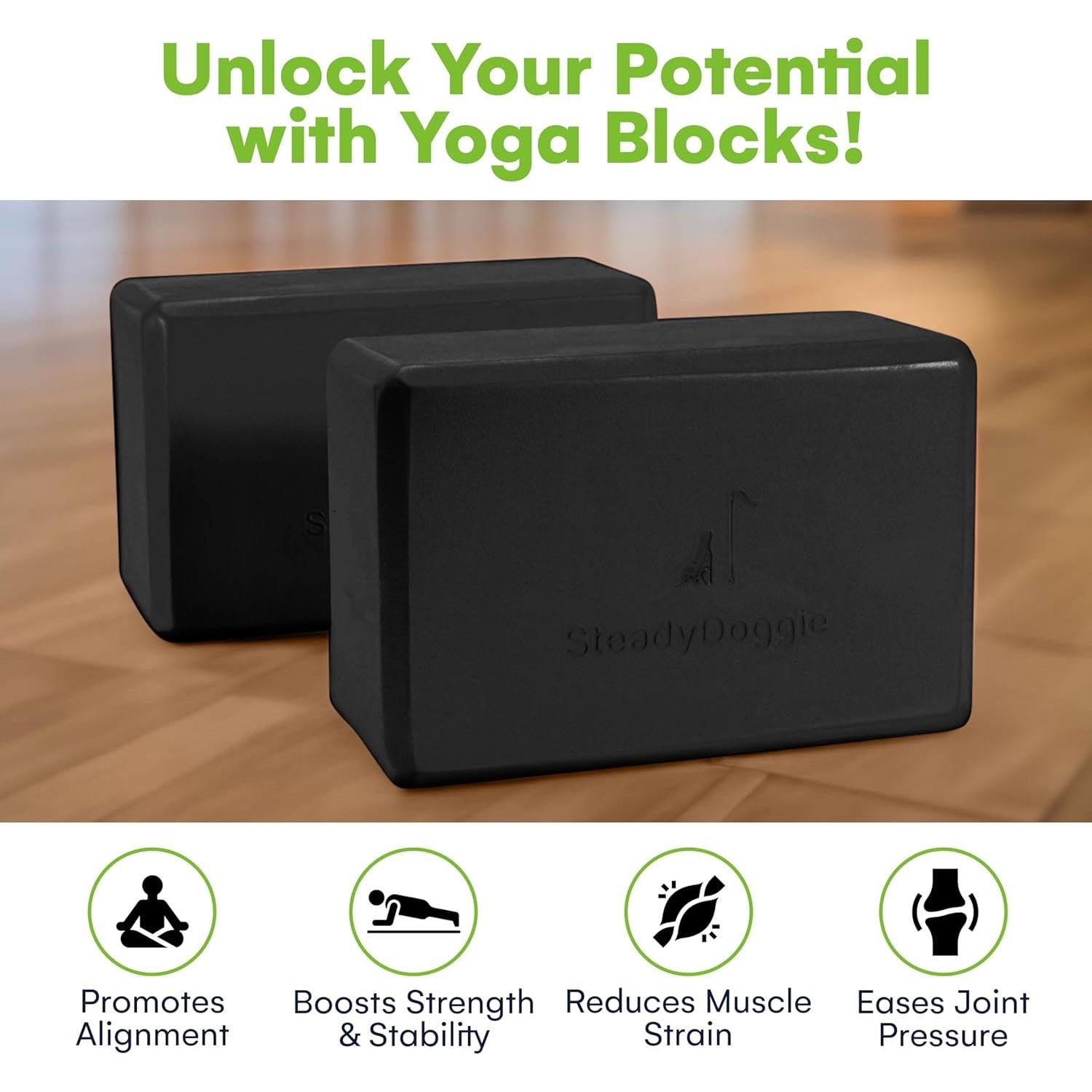 Bloques de Yoga SteadyDoggie - Espuma Alta Densidad - 2 Piezas