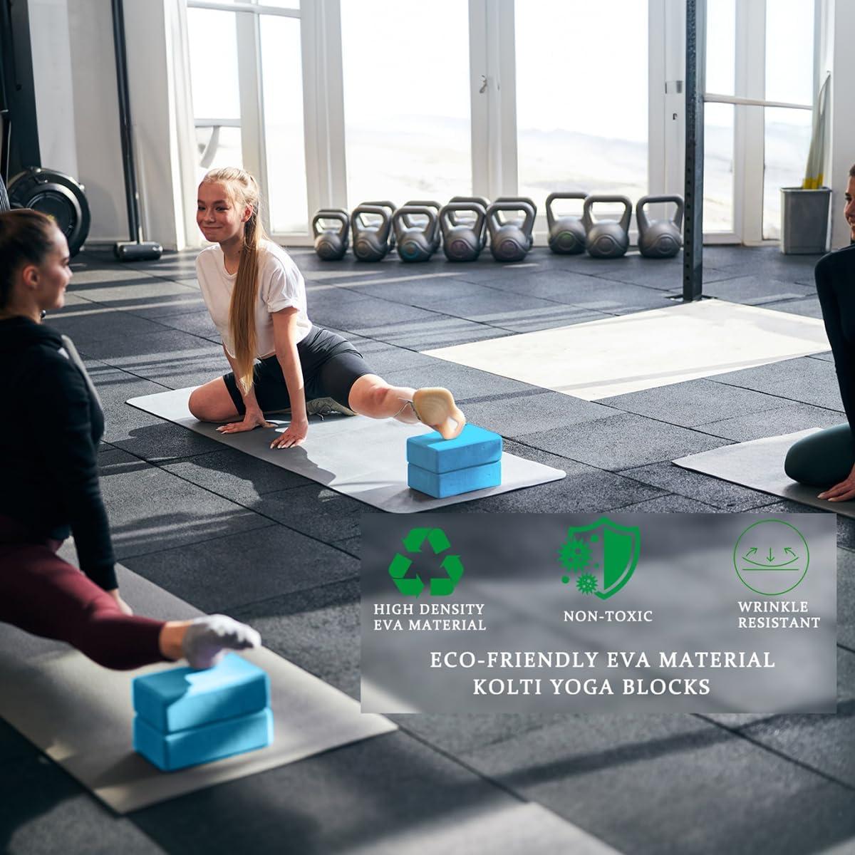 Bloques de Yoga Kolti 2 Pack Espuma EVA Antideslizantes