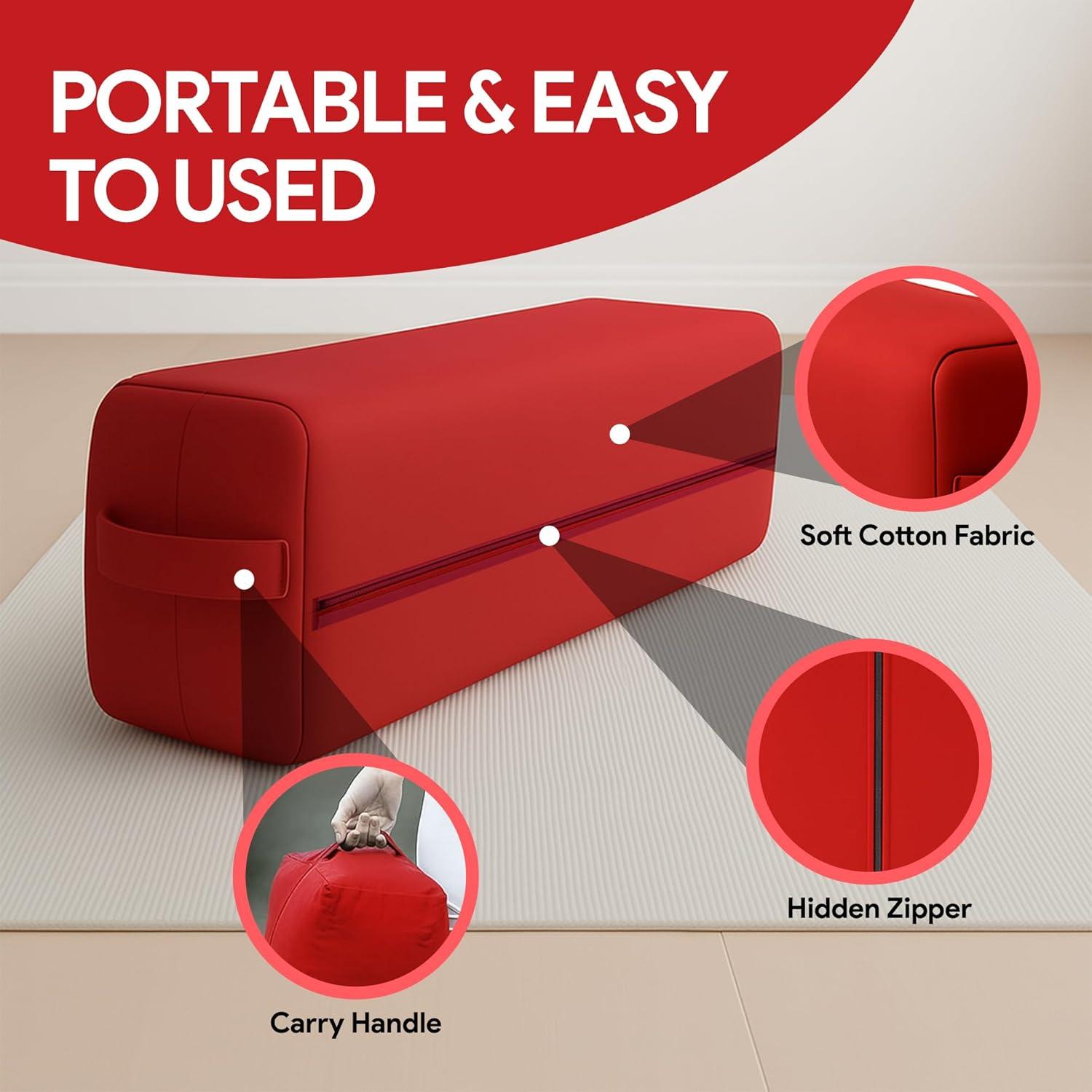 Almohada de Yoga LeelaShanti Roja 69.85x30.48x20.32 cm