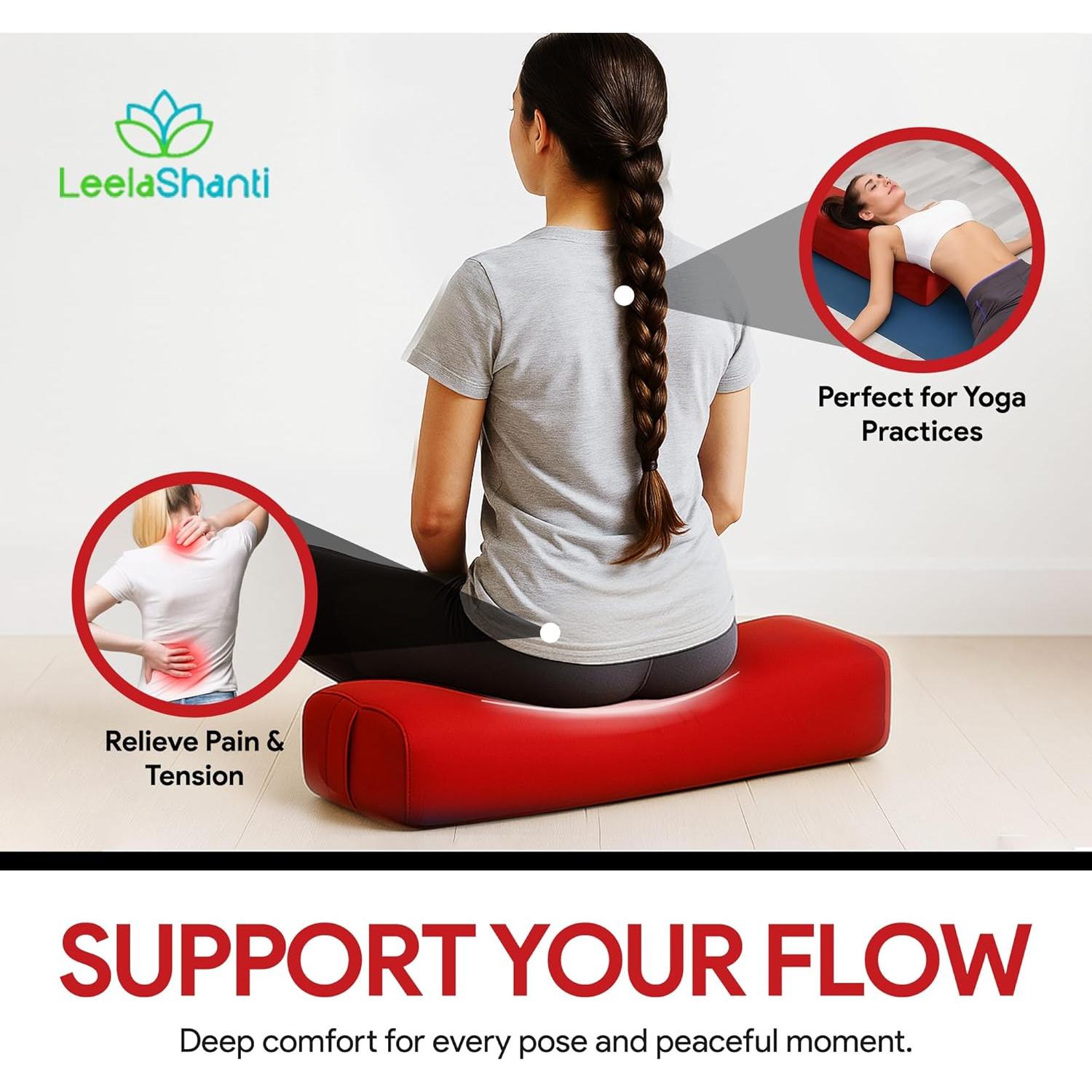 Almohada de Yoga LeelaShanti Roja 69.85x30.48x20.32 cm