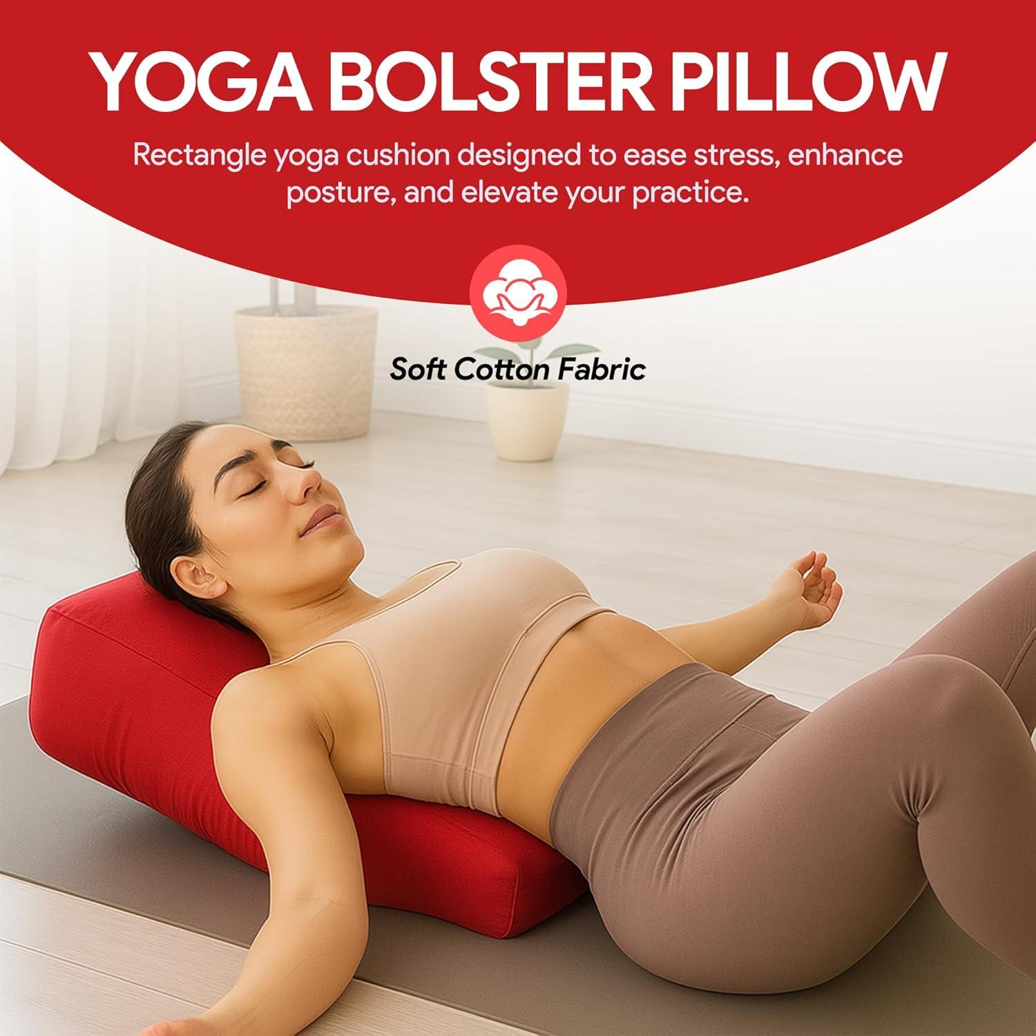 Almohada de Yoga LeelaShanti Roja 69.85x30.48x20.32 cm