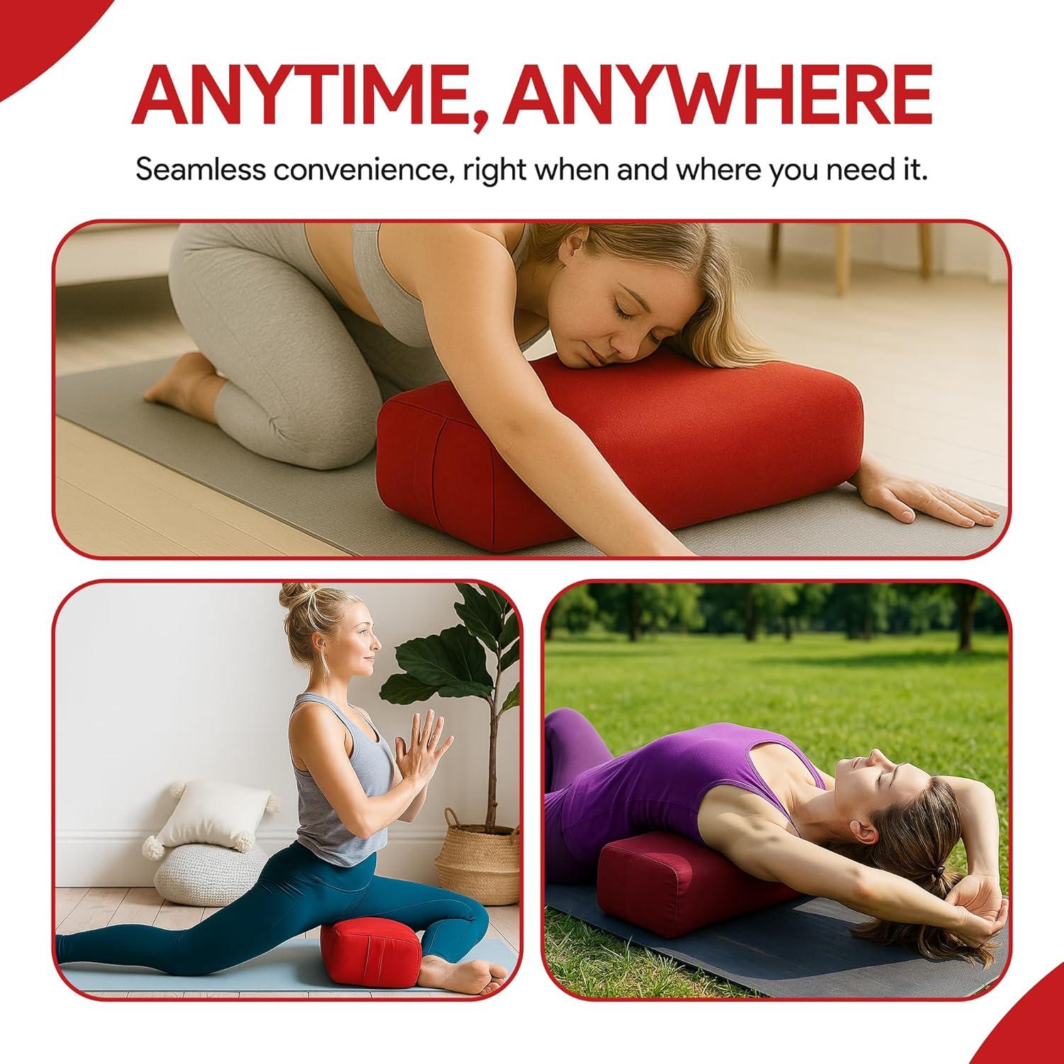 Almohada de Yoga LeelaShanti Roja 69.85x30.48x20.32 cm