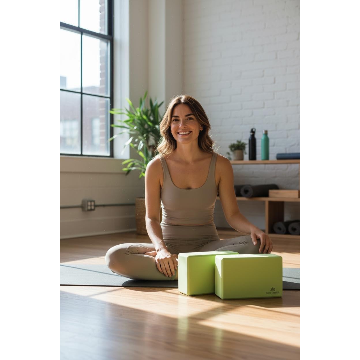 Conjunto de Bloques de Yoga Premium SALUD SAGRADA - 2 Piezas Antideslizantes