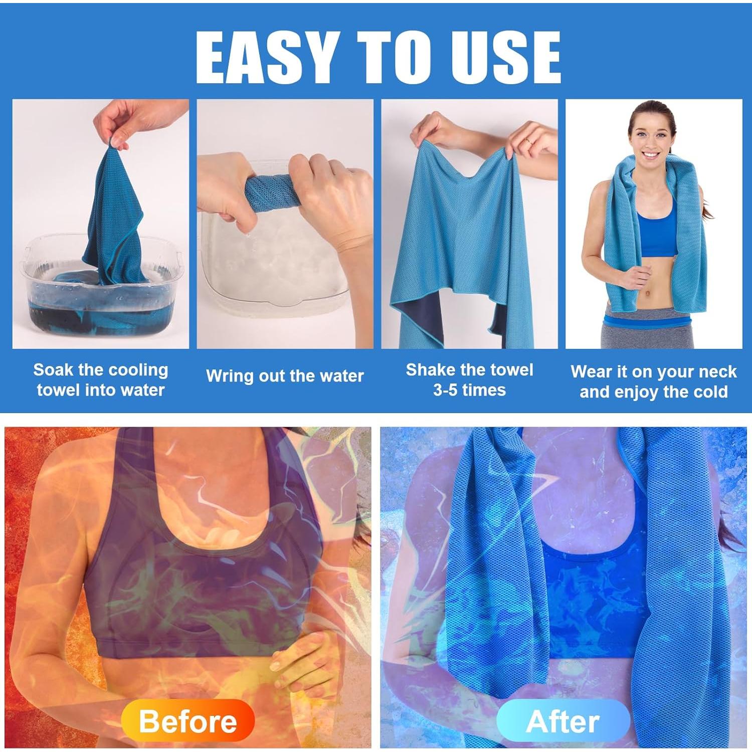 Paquete de 4 Toallas de Enfriamiento NUOYEE 101.6x30.5cm