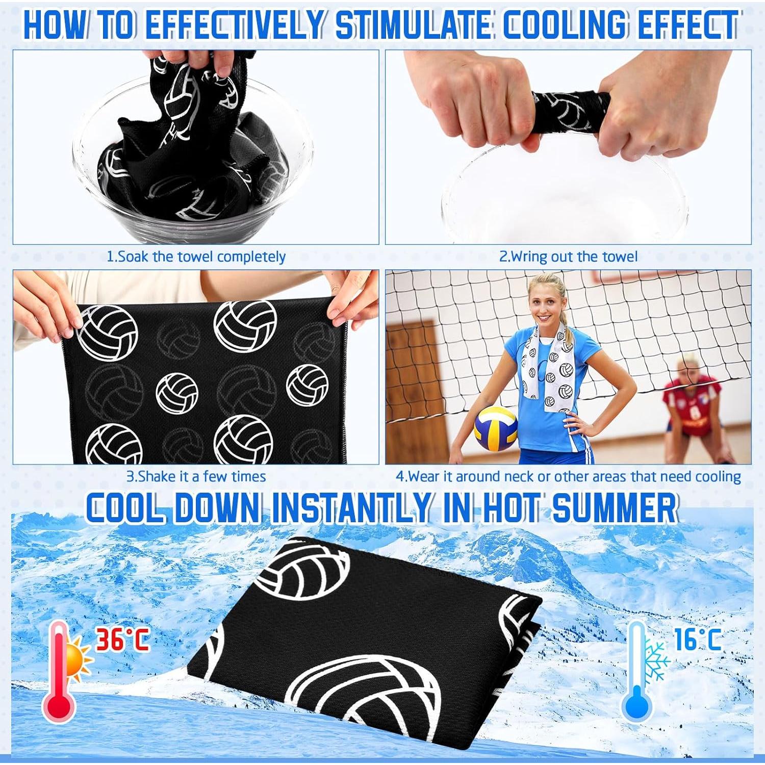12 Toallas de Enfriamiento FuWeave Microfibra Voleibol 101.6x30.5cm