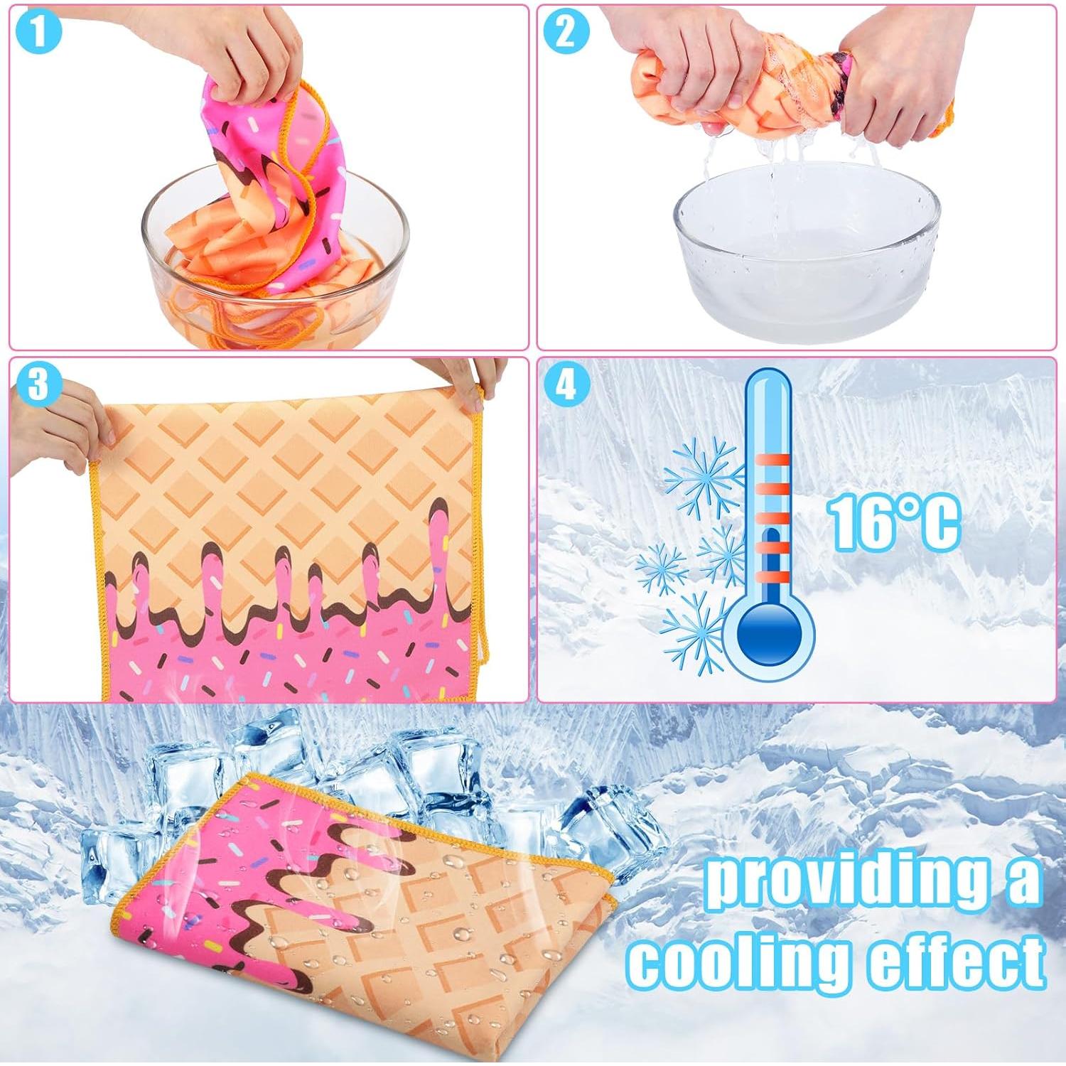 Juego de 12 Toallas de Enfriamiento Peryiter Microfibra Rosa 101.6x30.5cm