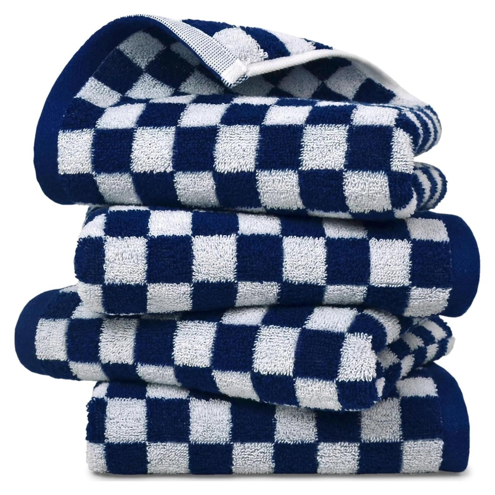 Toallas de Mano Jacquotha 4 Paquete Algodón Azul Marino 33x74 cm