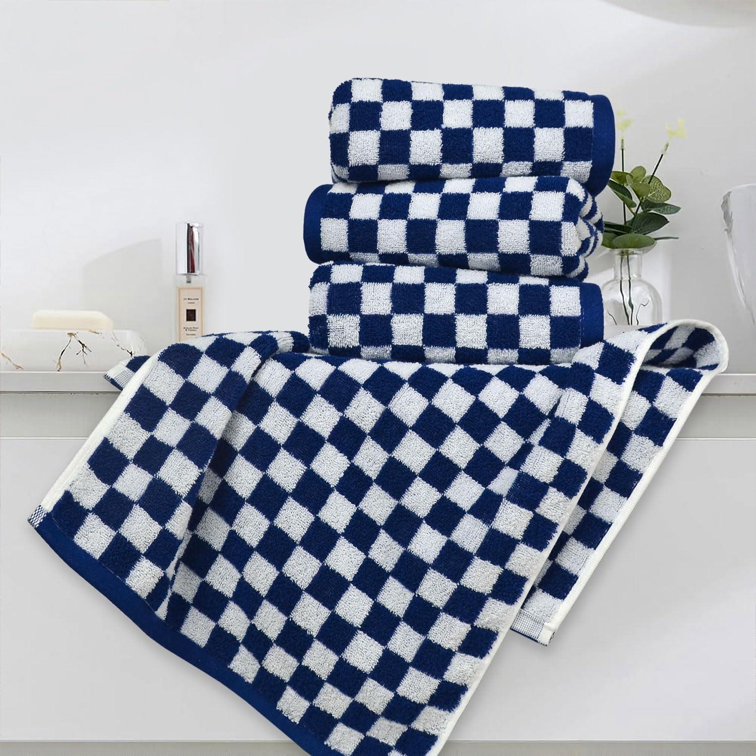 Toallas de Mano Jacquotha 4 Paquete Algodón Azul Marino 33x74 cm