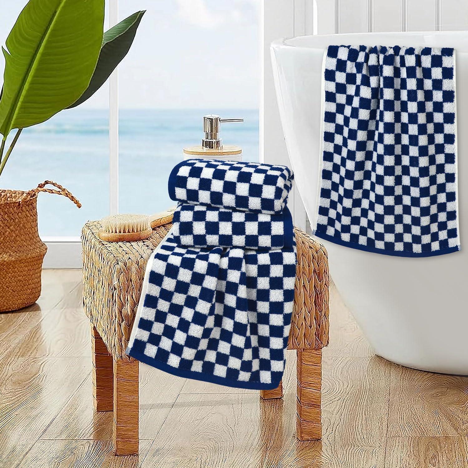 Toallas de Mano Jacquotha 4 Paquete Algodón Azul Marino 33x74 cm