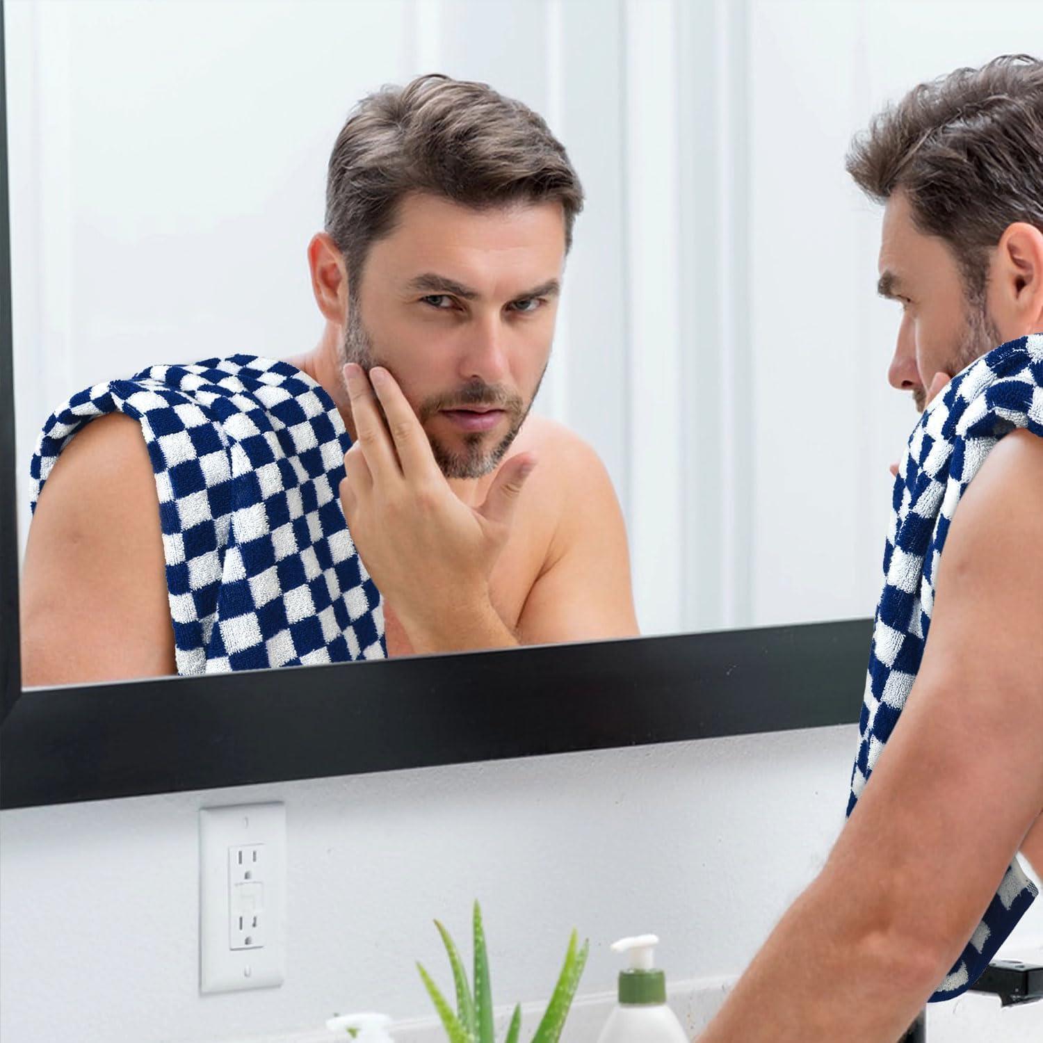 Toallas de Mano Jacquotha 4 Paquete Algodón Azul Marino 33x74 cm