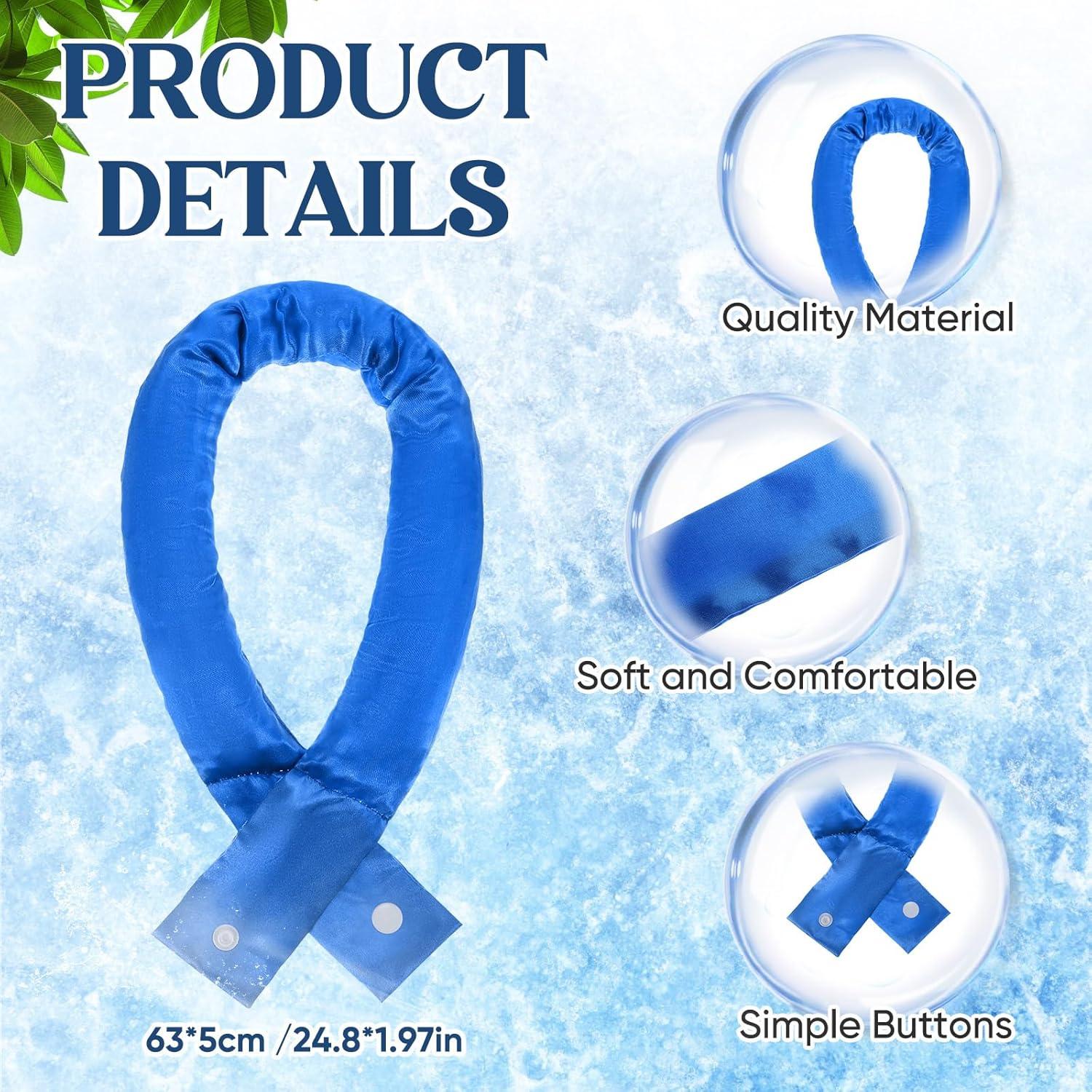 Cozypower 6 Pcs Bufandas Refrigerantes para Cuello Azul