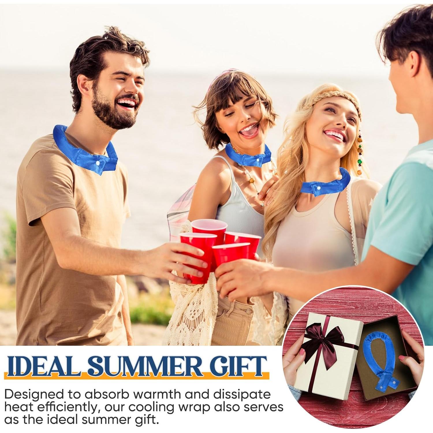 Cozypower 6 Pcs Bufandas Refrigerantes para Cuello Azul