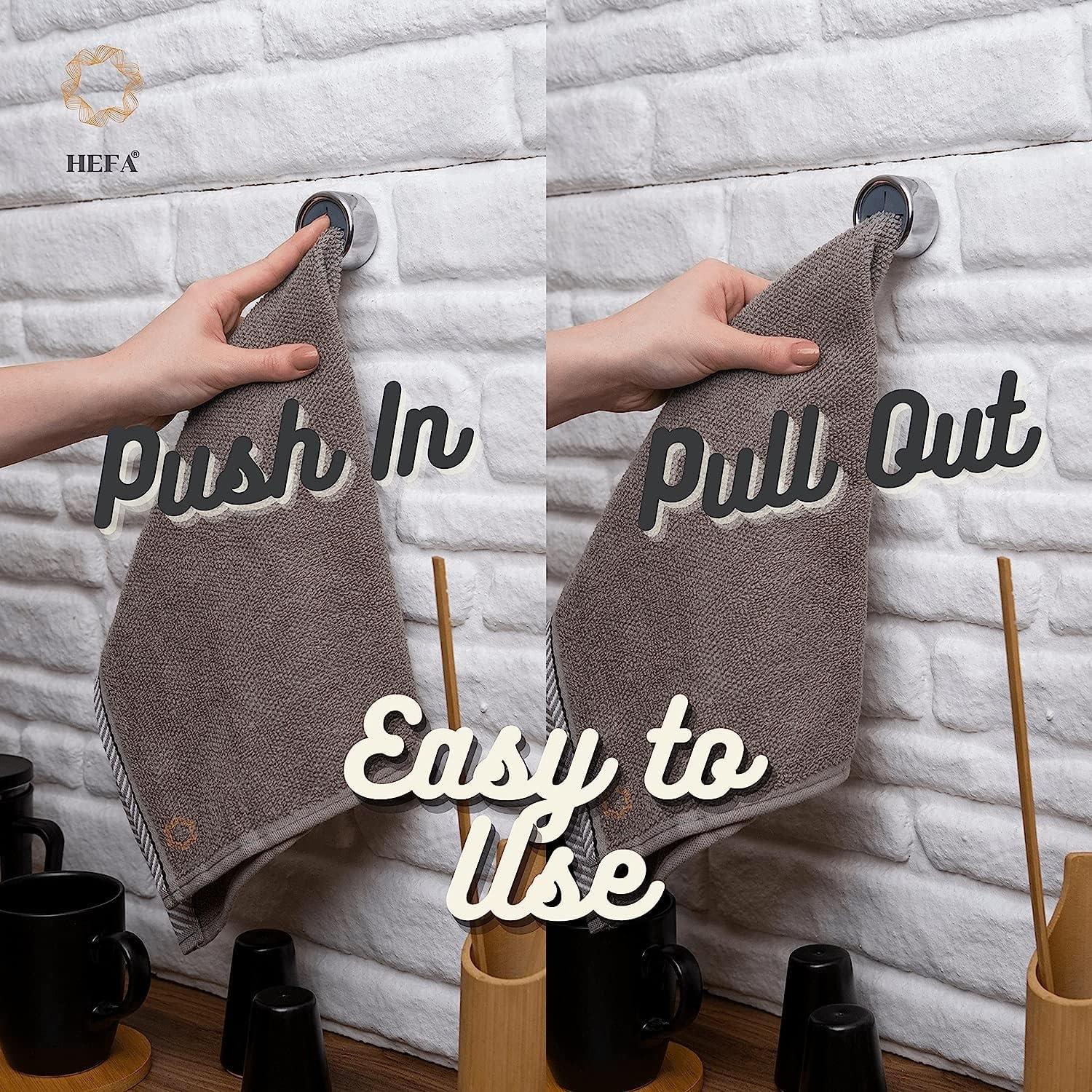 Ganchos para Toallas HEFA Cromado - Paquete de 4, Instalación Fácil