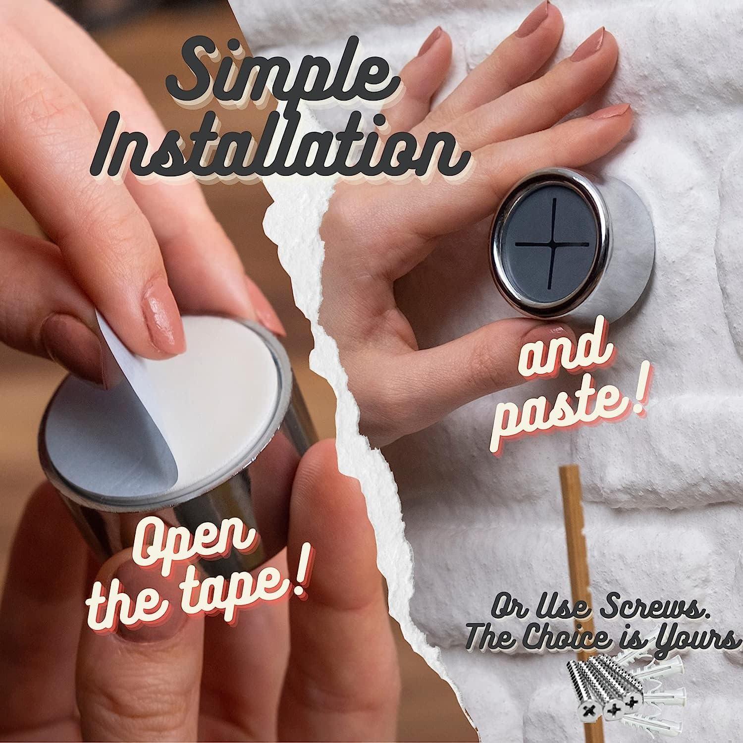 Ganchos para Toallas HEFA Cromado - Paquete de 4, Instalación Fácil