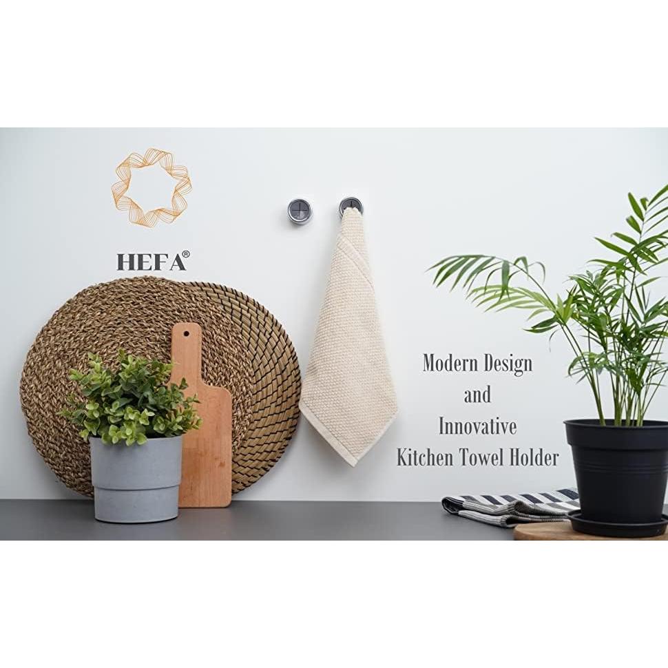 Ganchos para Toallas HEFA Cromado - Paquete de 4, Instalación Fácil