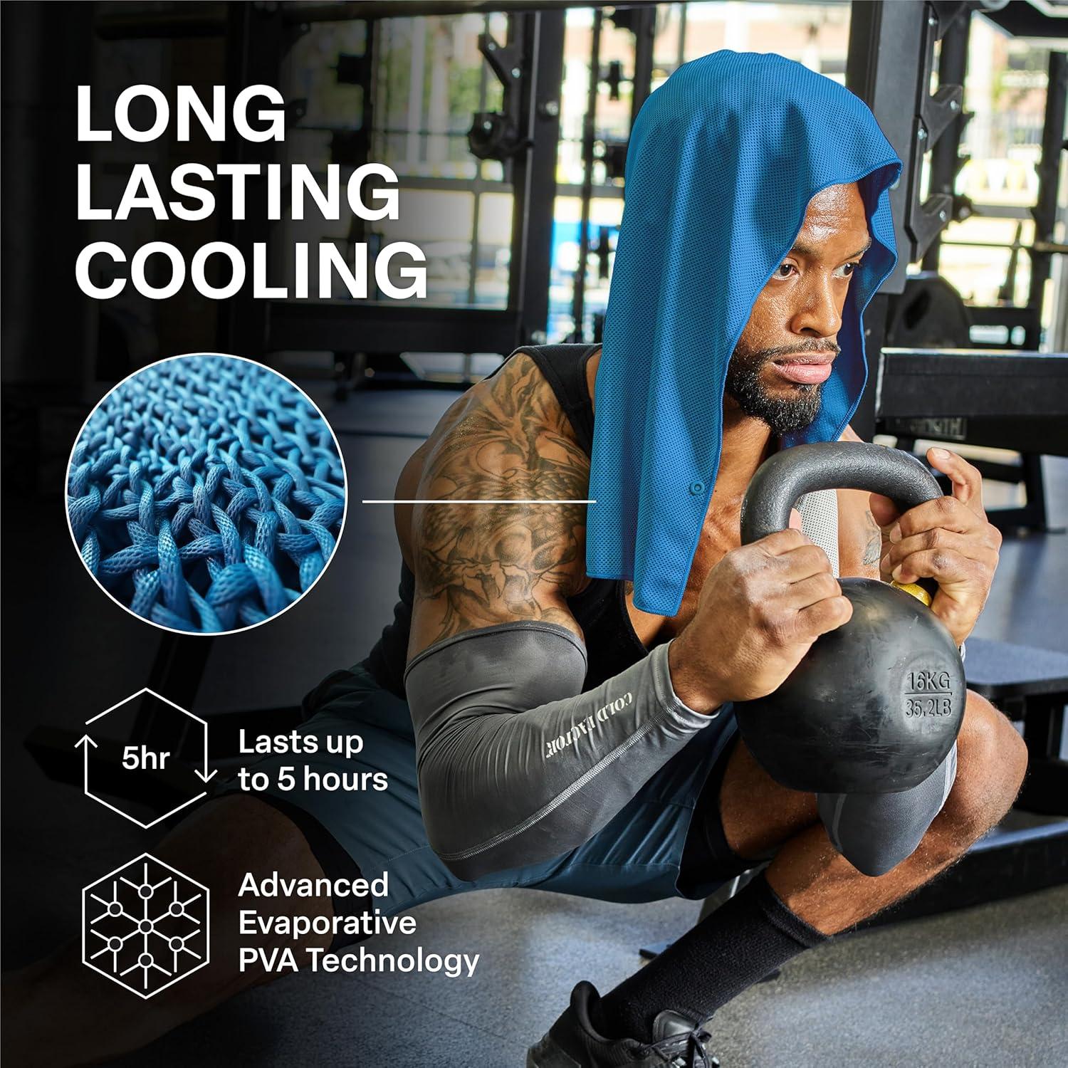 Toalla con Capucha de Enfriamiento Cold Factor Azul UPF 50+