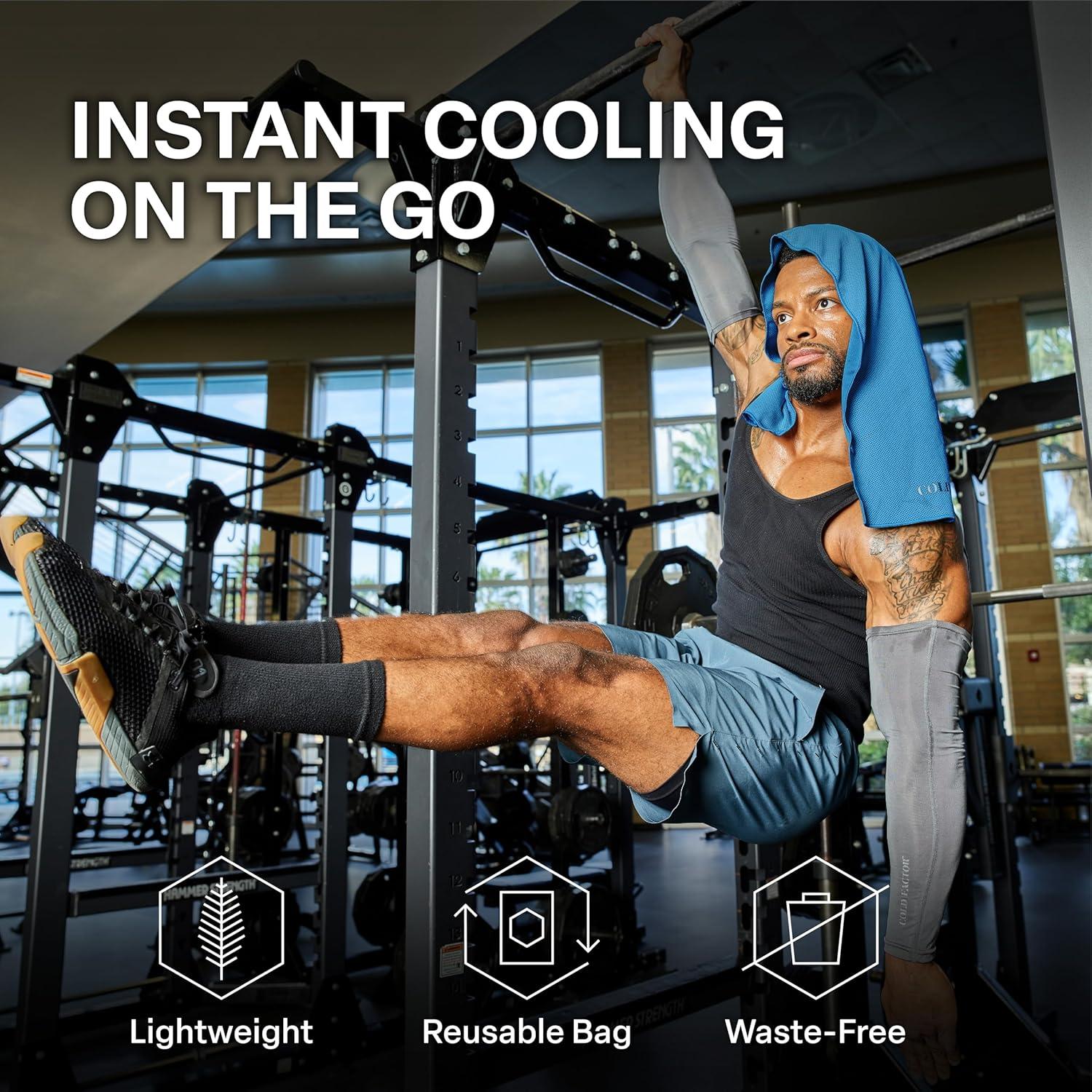 Toalla con Capucha de Enfriamiento Cold Factor Azul UPF 50+