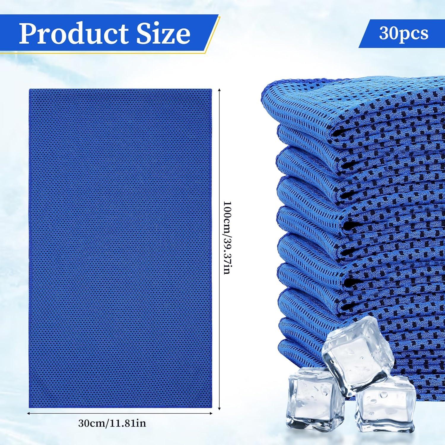 Paquete de 30 Toallas Enfriadoras Abeillo 100x30 cm Azul