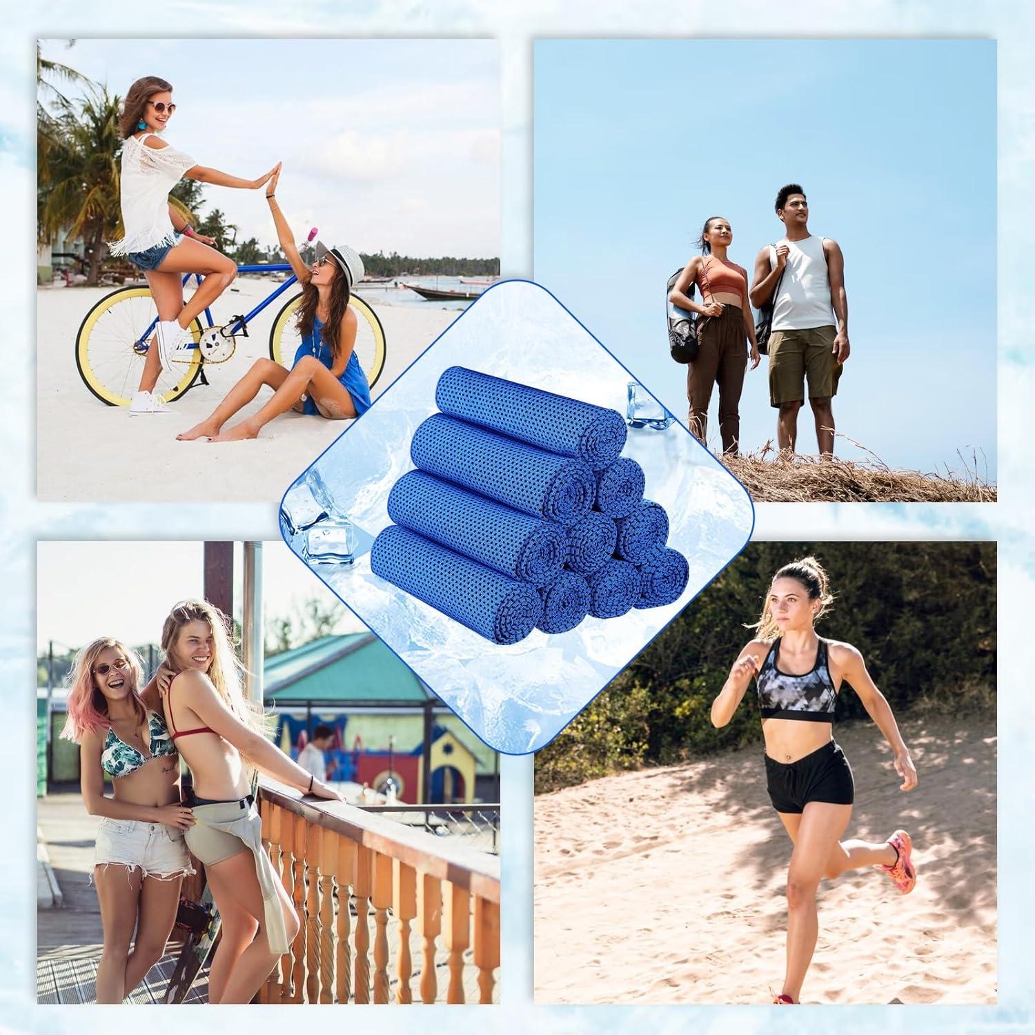 Paquete de 30 Toallas Enfriadoras Abeillo 100x30 cm Azul