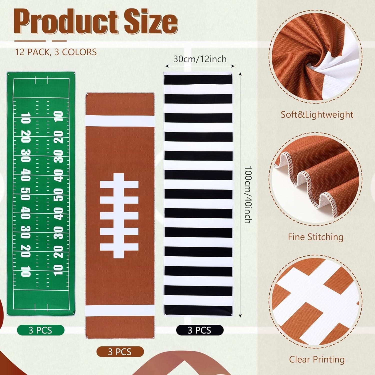 12 Toallas Enfriadoras de Fútbol Teenyyou 100x30 cm Multicolor